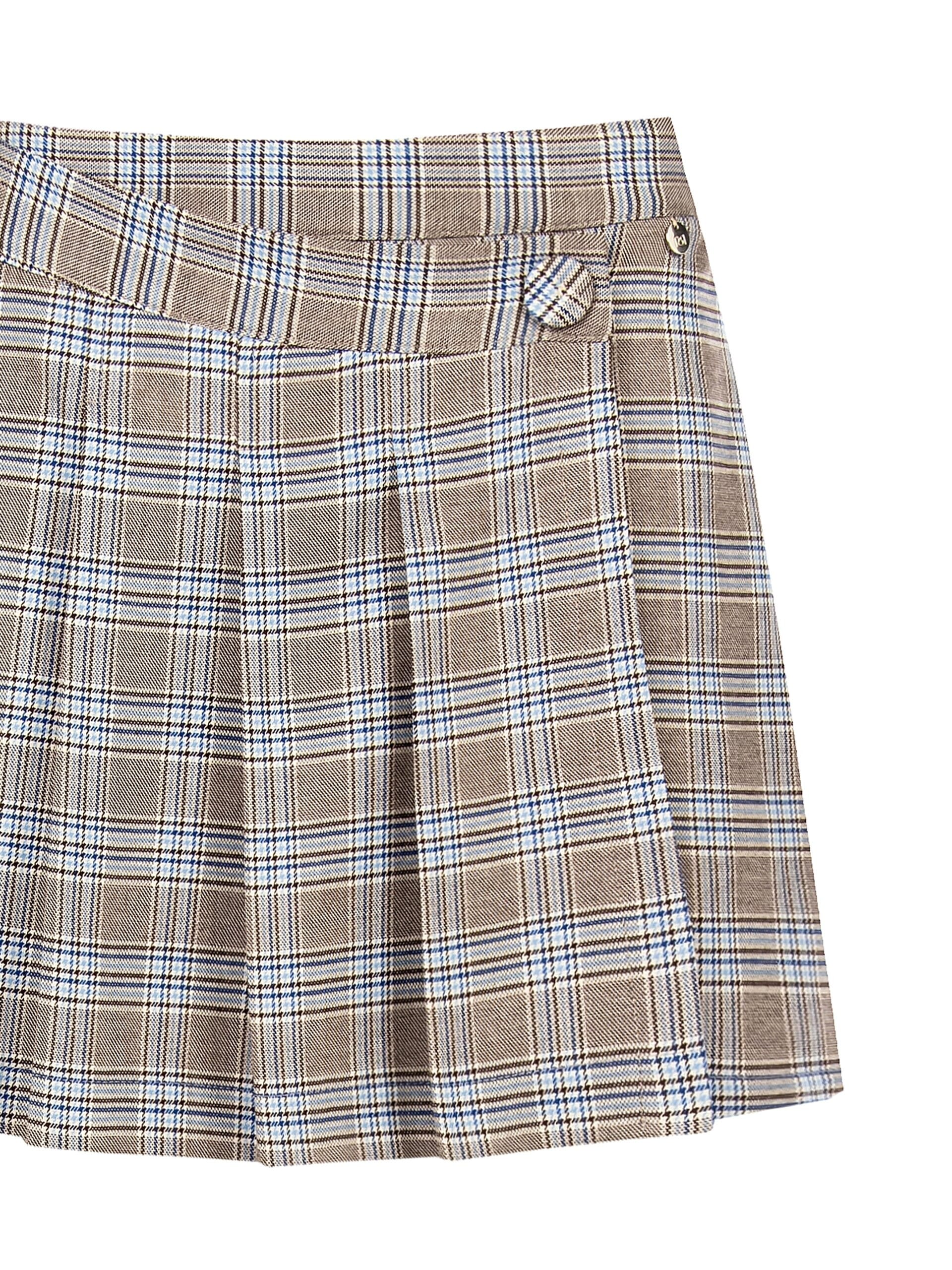 Minigonna Pantalone In Principe Di Galles A Pieghe Sul Davanti Rinascimento