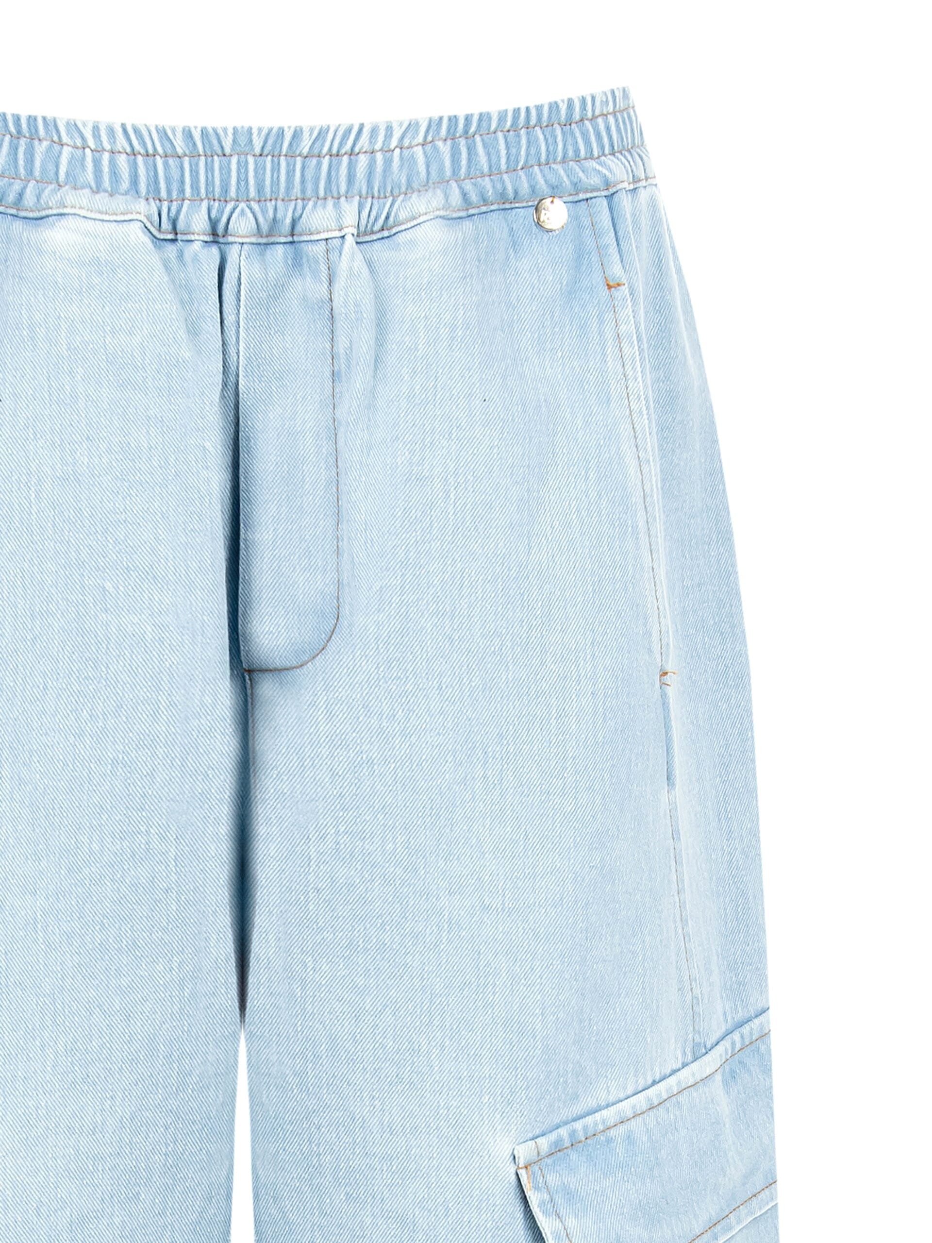 Rinascimento Light Wash Balloon Cargo Jeans