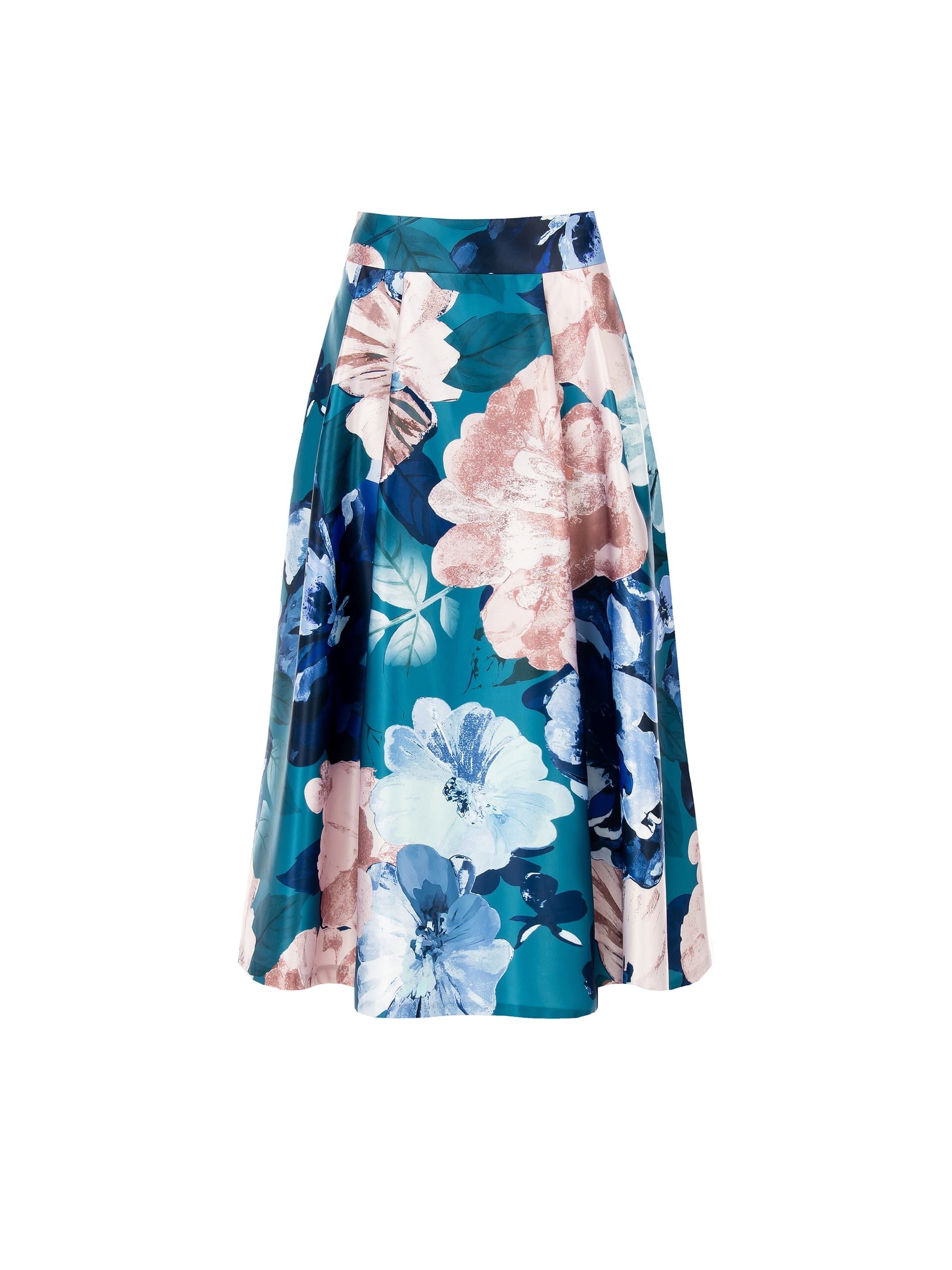 Long Satin Duchesse Wheel Skirt With Pockets Rinascimento