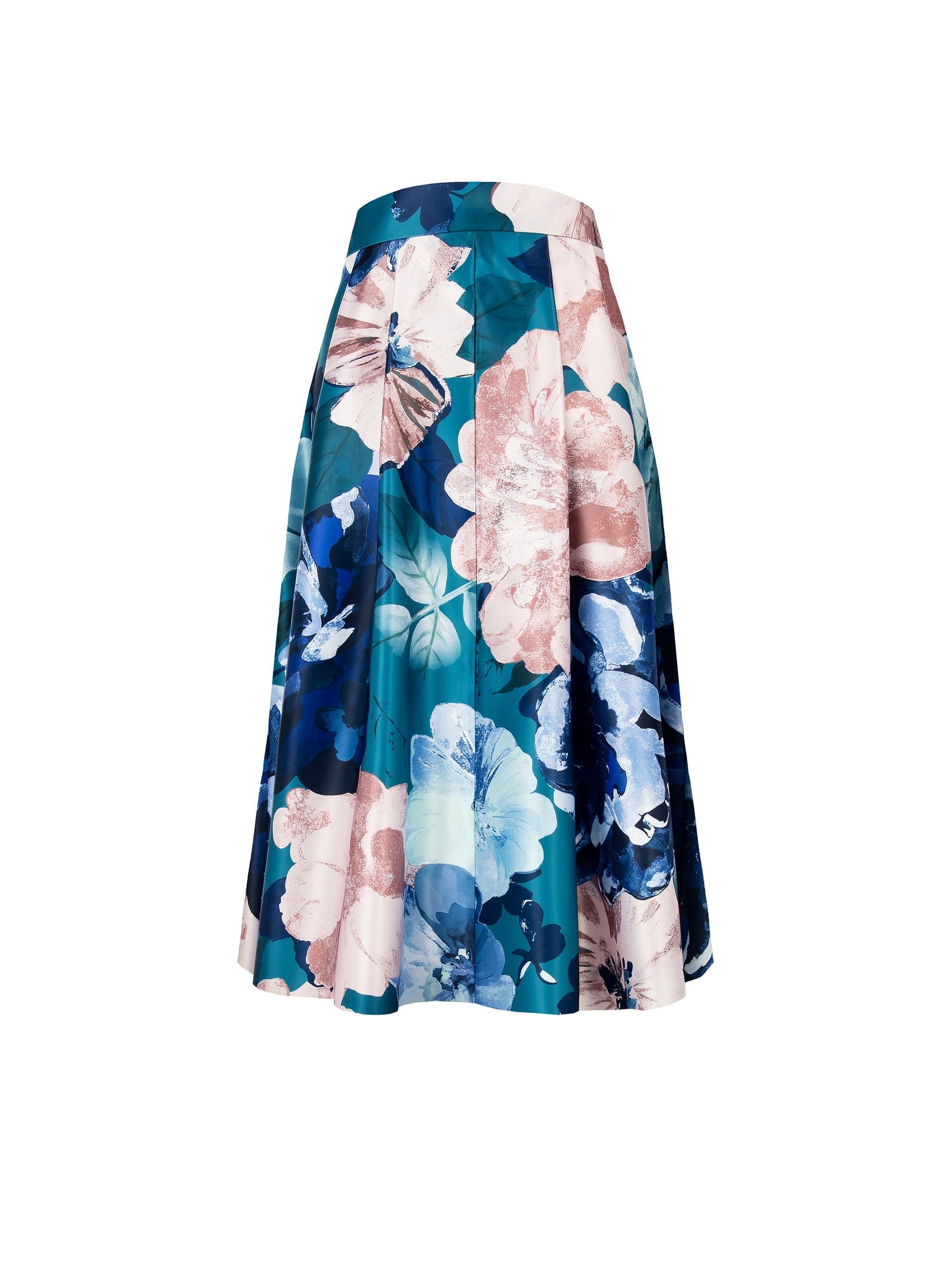 Long Satin Duchesse Wheel Skirt With Pockets Rinascimento