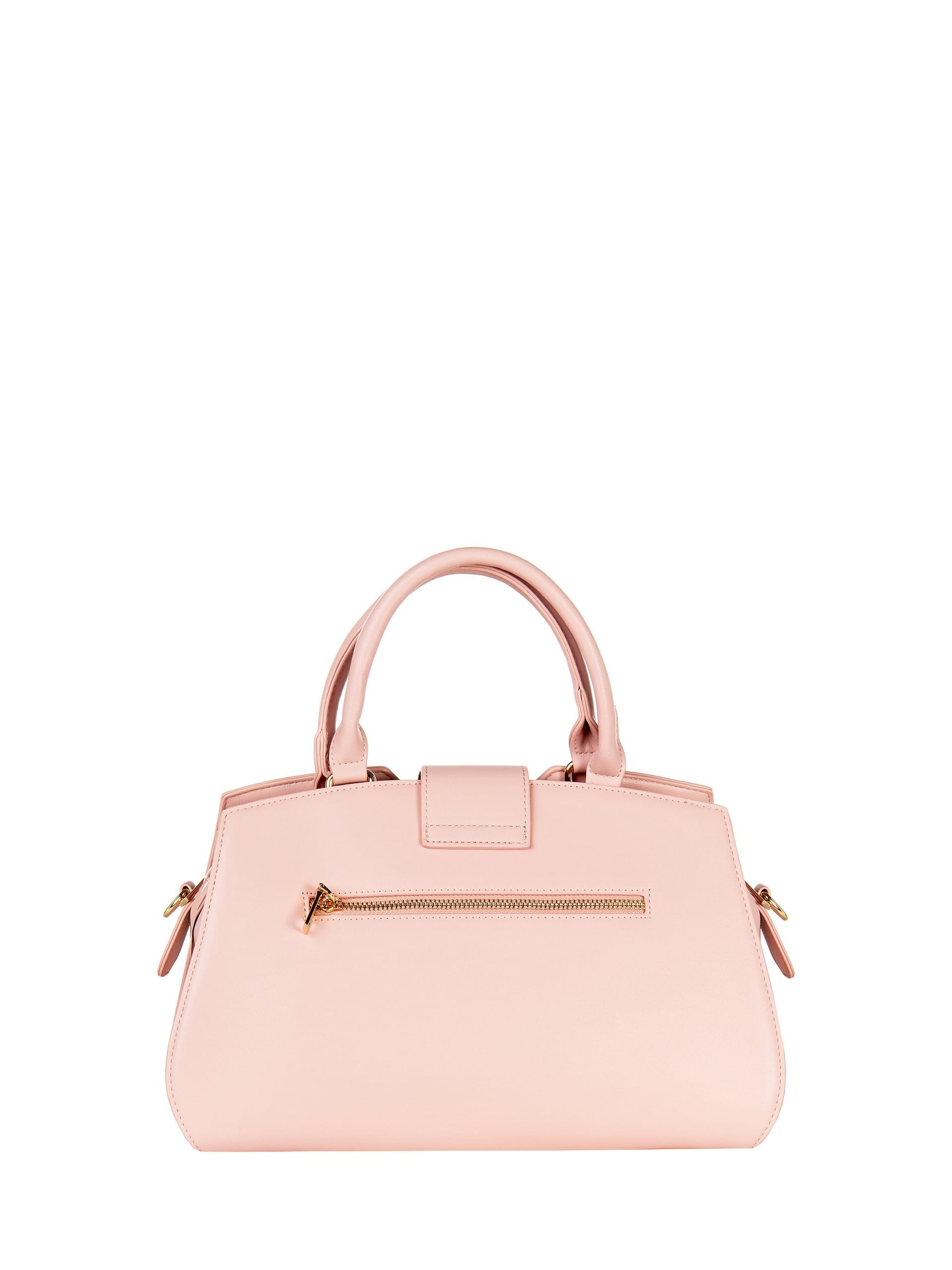 Canvas Hand Bag With Leatherette Trim And Removable Adjustable Shoulder Strap Rinascimento