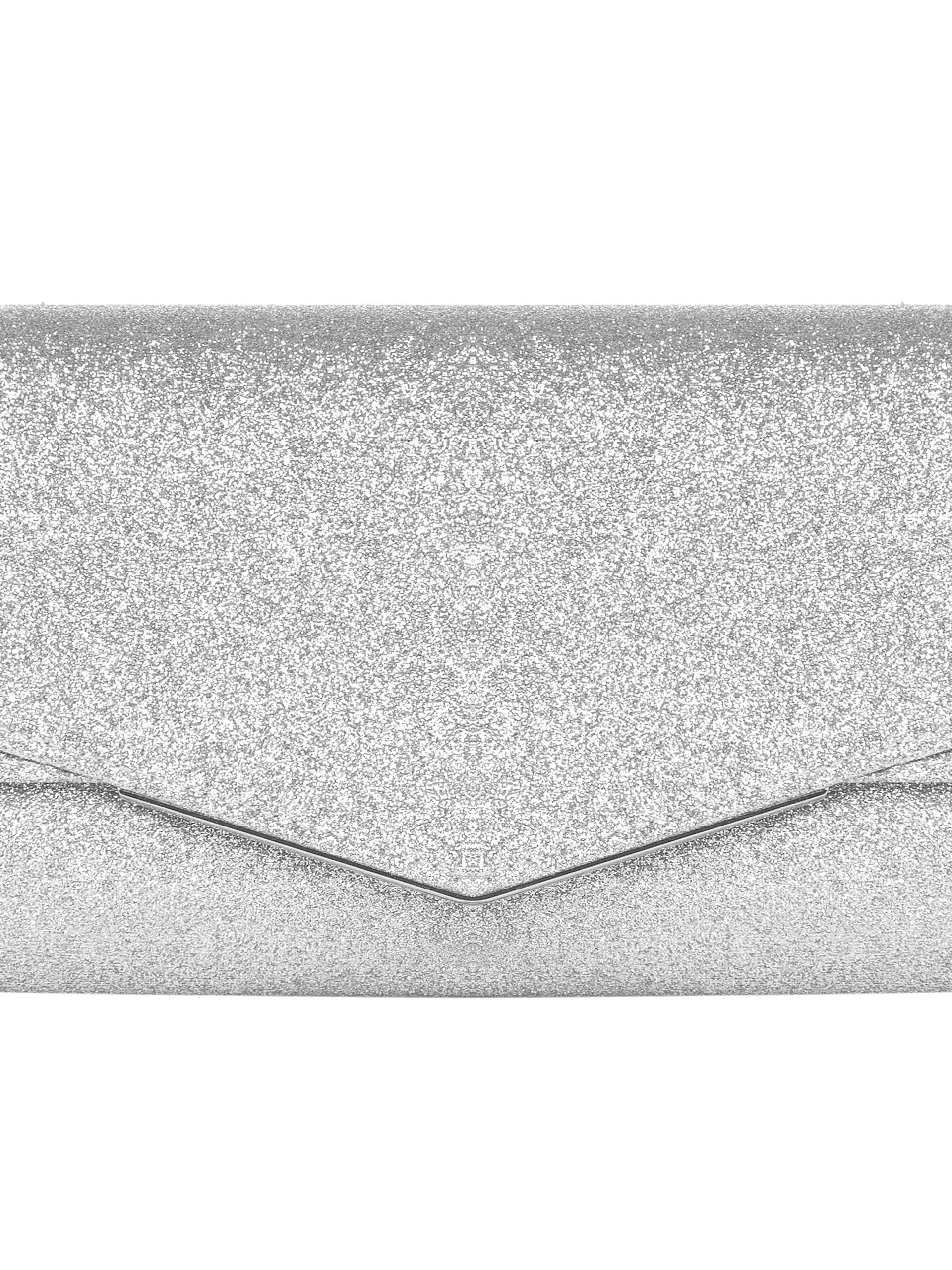 Rigid Glitter Clutch Bag With Internal Chain Strap Rinascimento