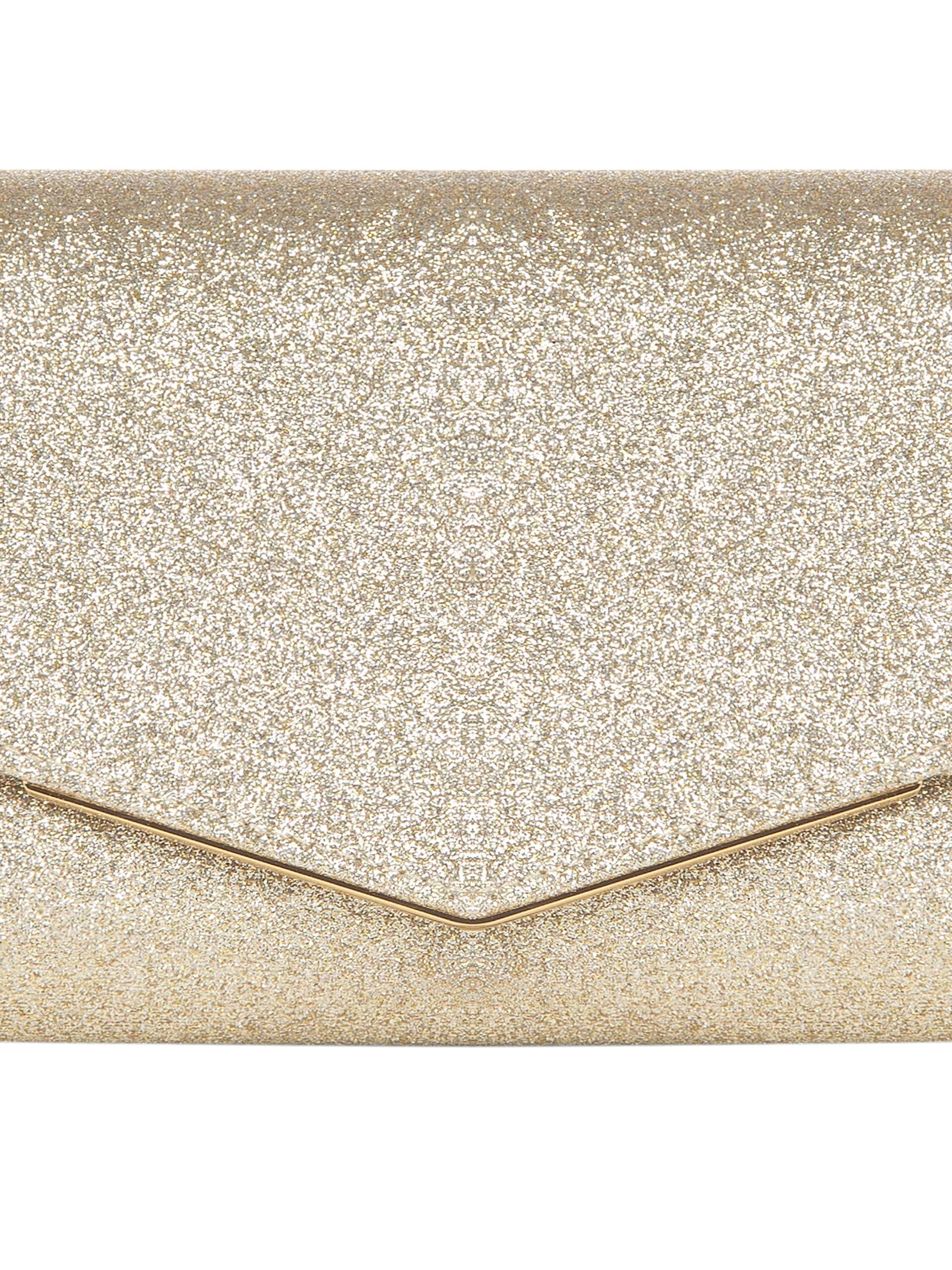 Rigid Glitter Clutch Bag With Internal Chain Strap Rinascimento