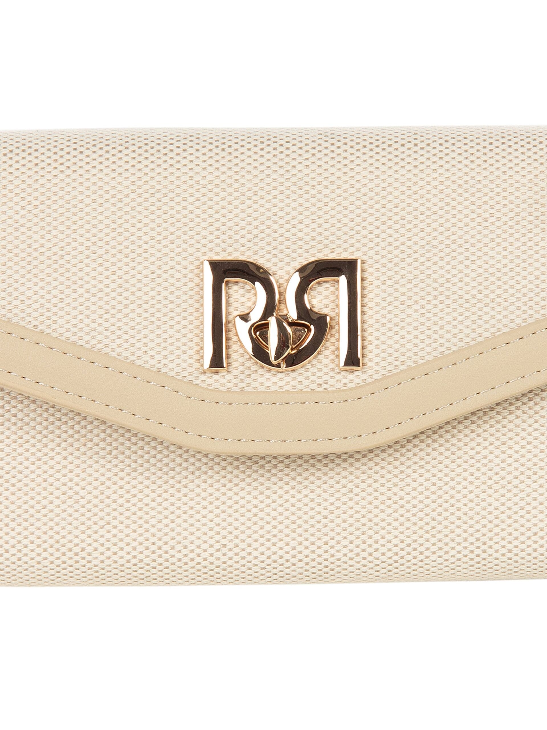 Portefeuille en toile avec garniture en simili-cuir et logo Rr Rinascimento