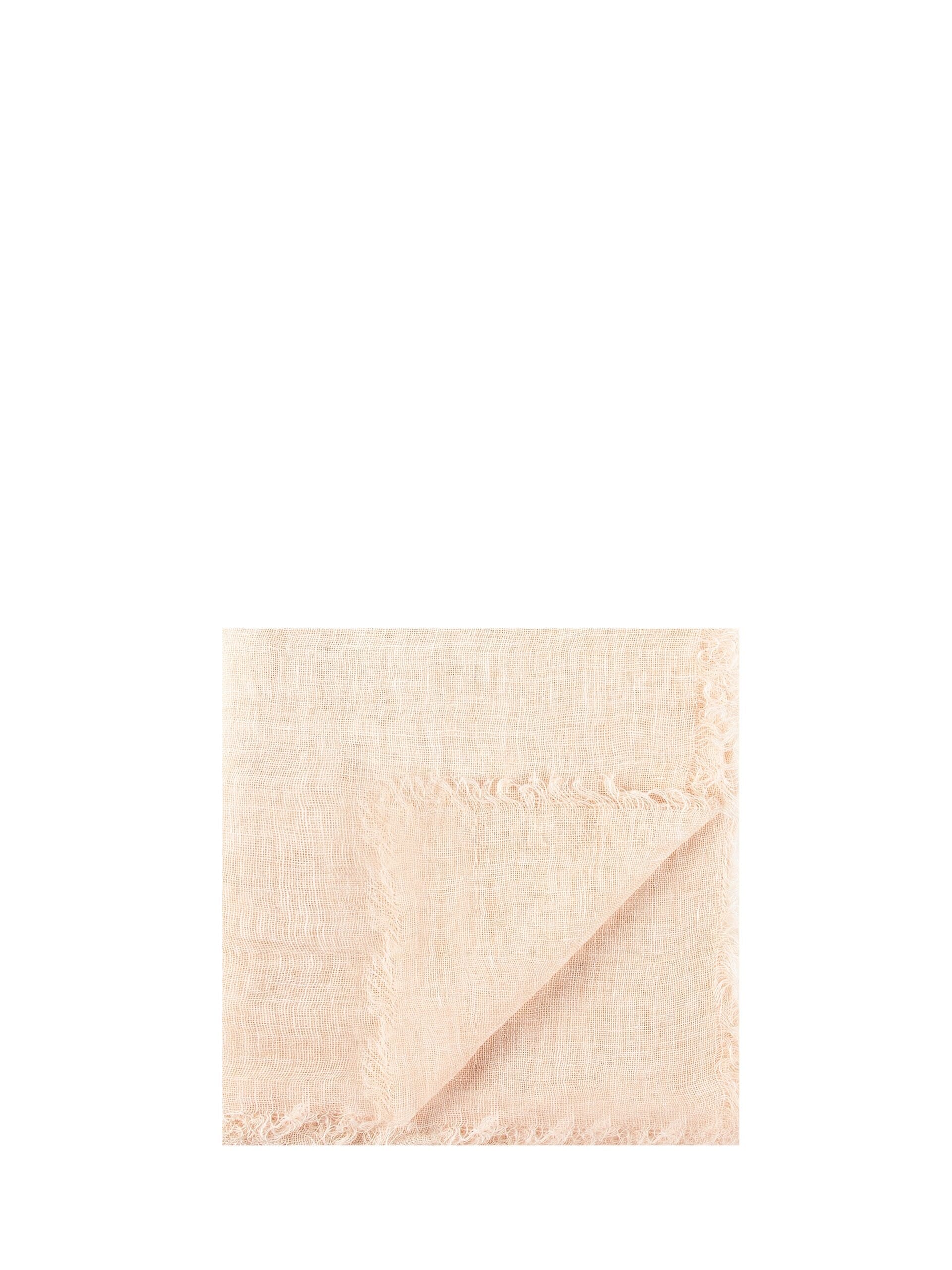 Sciarpa In Lino Effetto Garzato Con Bordi Sfrangiati Rinascimento