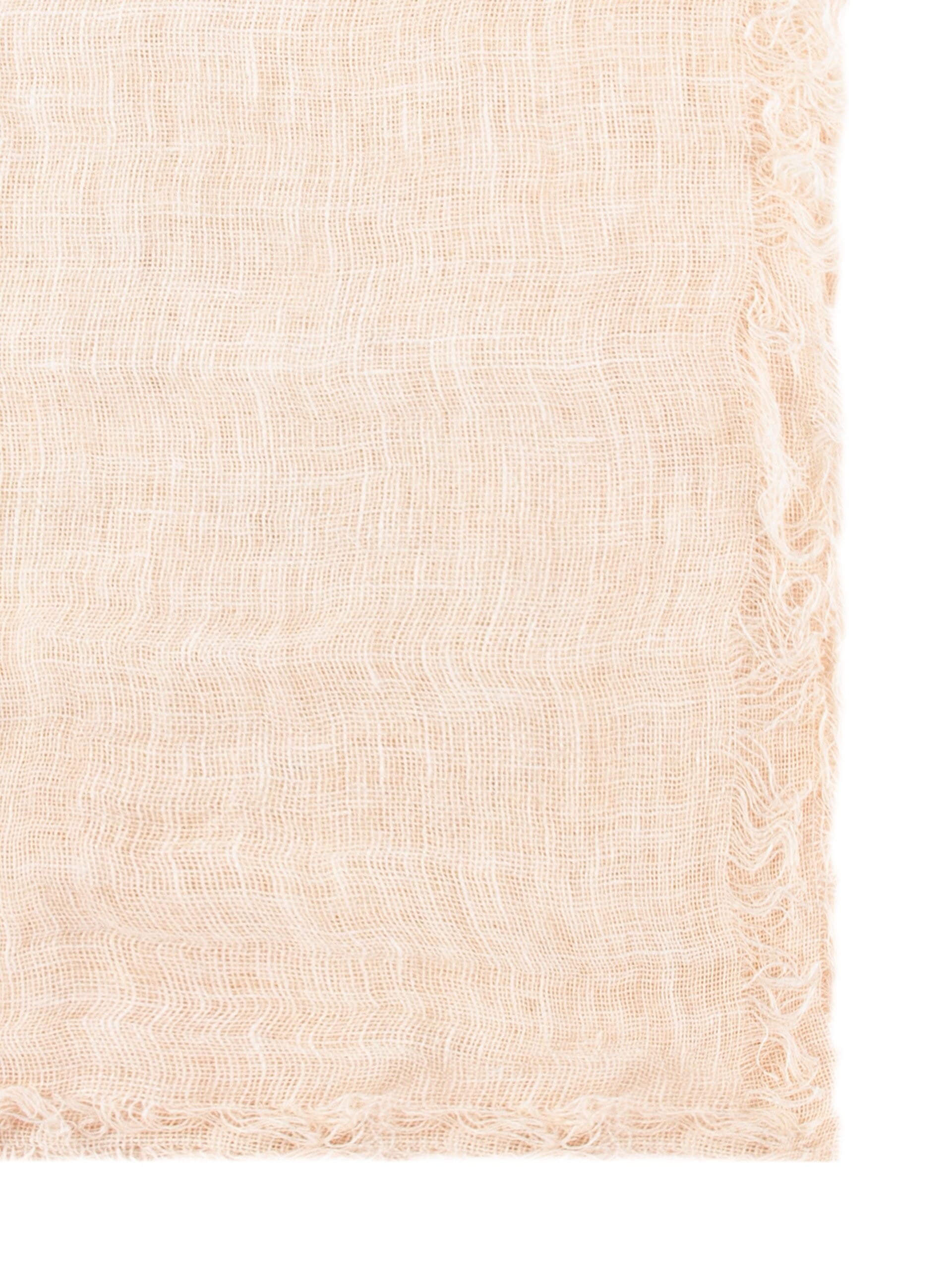 Sciarpa In Lino Effetto Garzato Con Bordi Sfrangiati Rinascimento