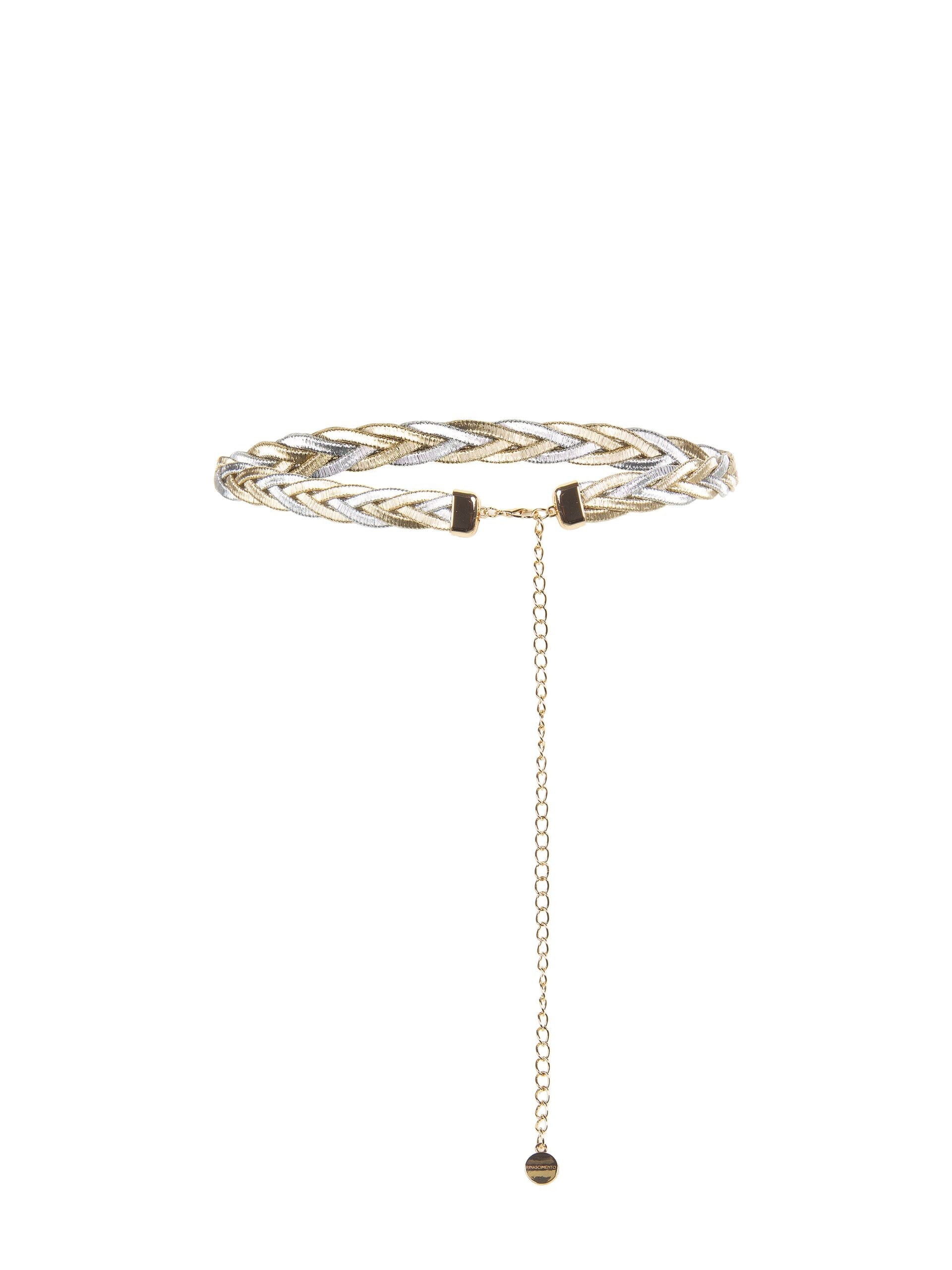 Cintura Regolabile Intrecciata A Cordoni Metallici Bicolor Rinascimento