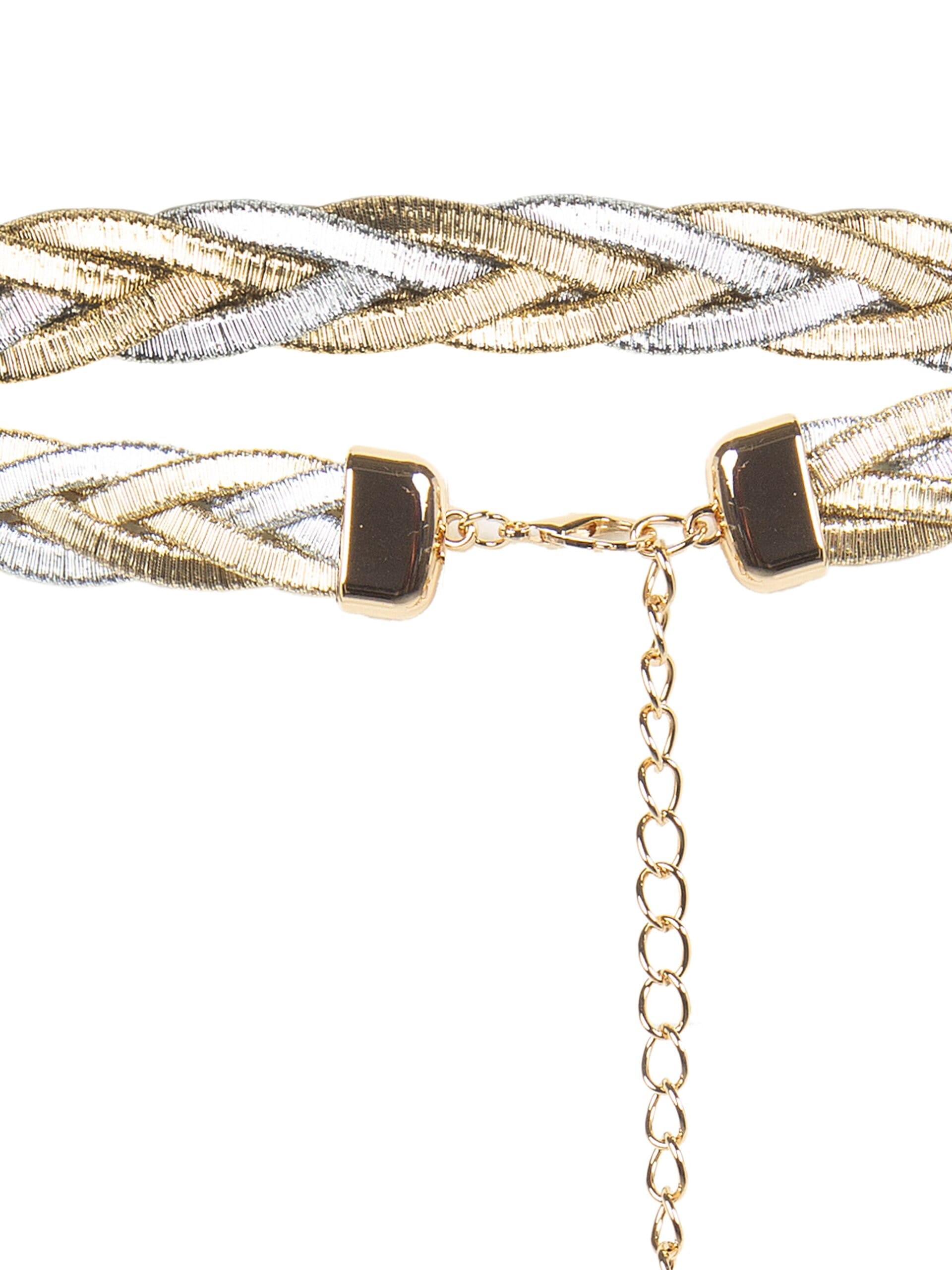 Cintura Regolabile Intrecciata A Cordoni Metallici Bicolor Rinascimento