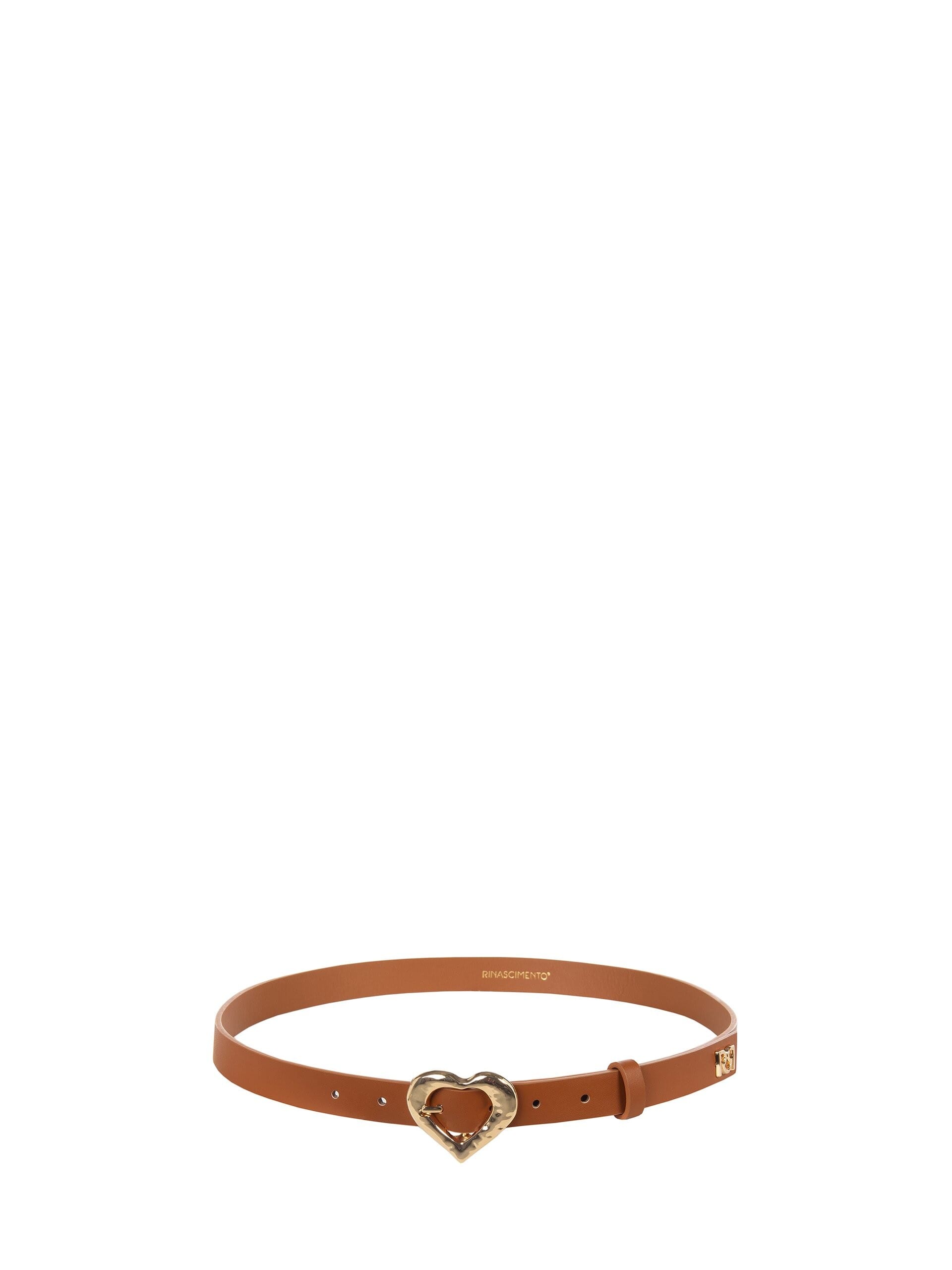 Cintura Sottile Rigida In Similpelle Con Fibbia A Cuore Rinascimento