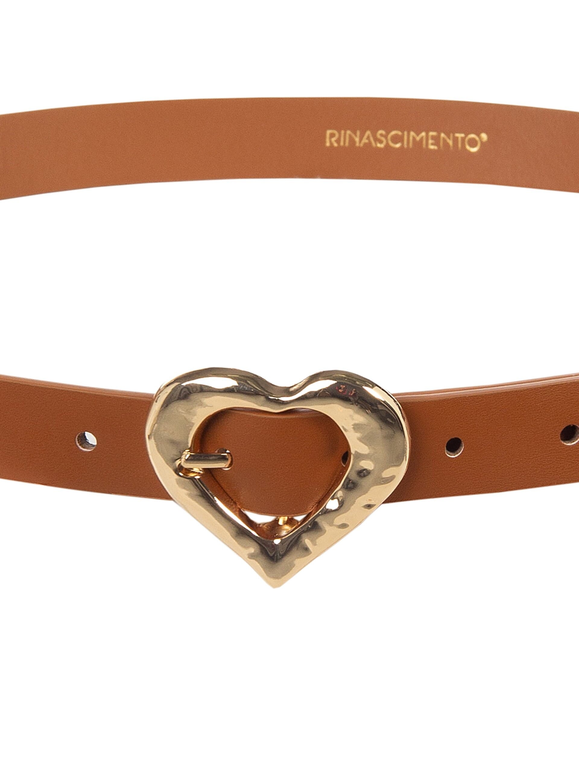 Cintura Sottile Rigida In Similpelle Con Fibbia A Cuore Rinascimento