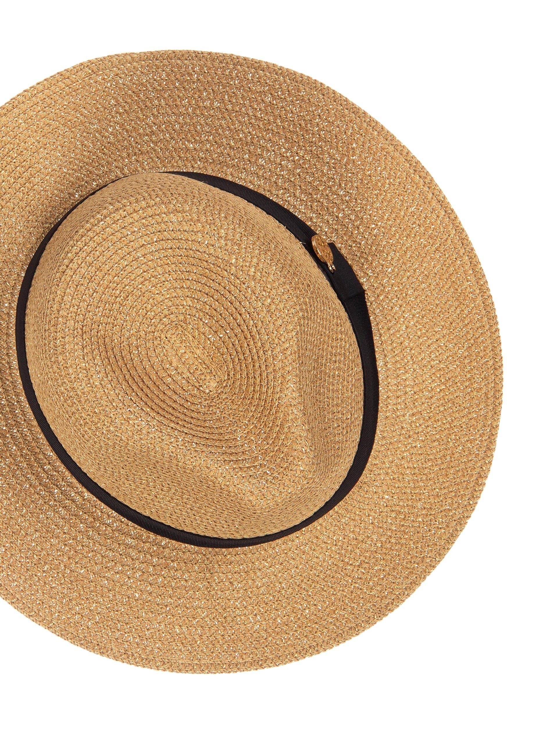 Cappello Panama In Paglia Intrecciata Con Lurex Rinascimento