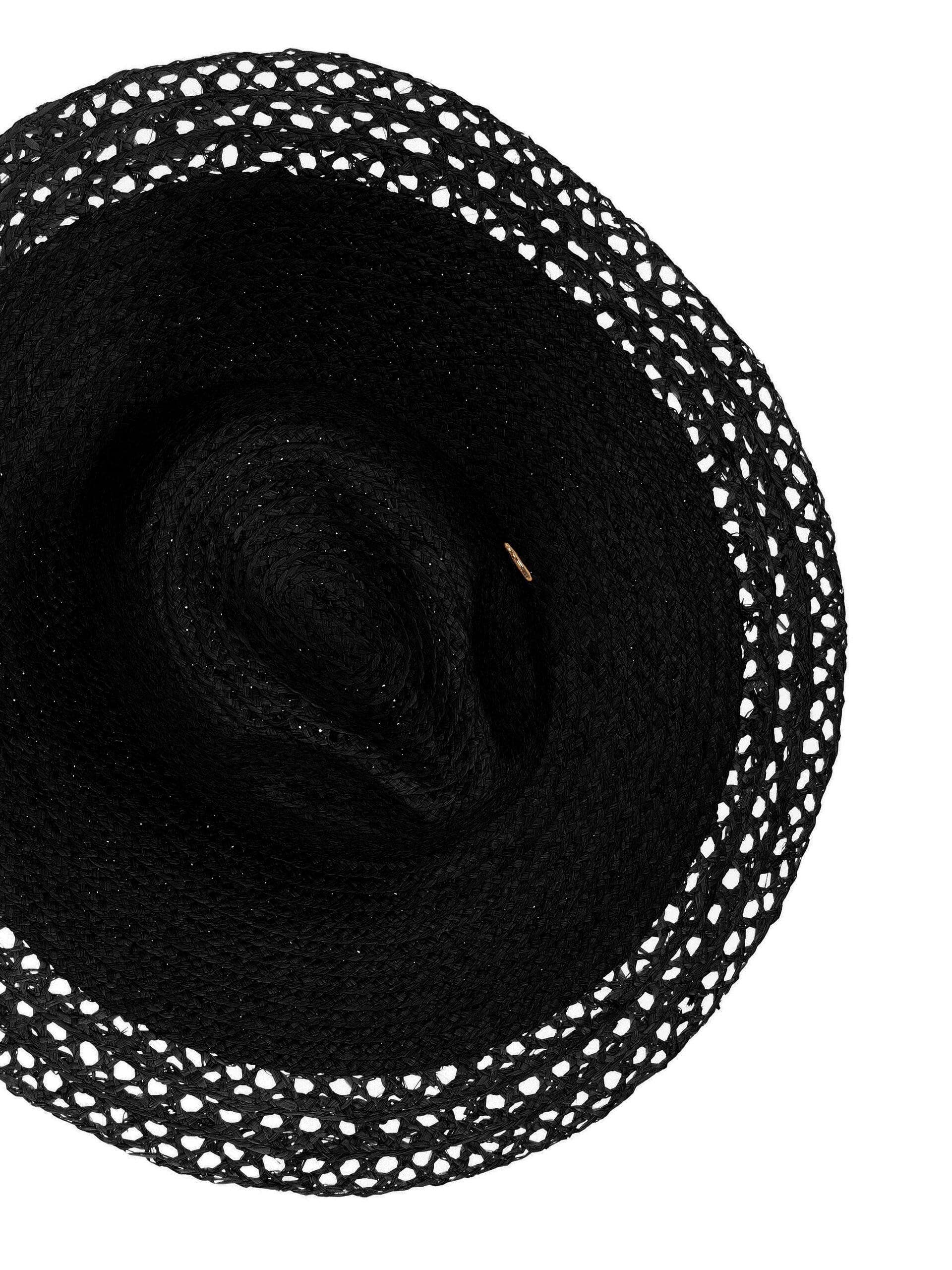 Rinascimento Wide-brimmed Braided Straw Hat with Openwork Border