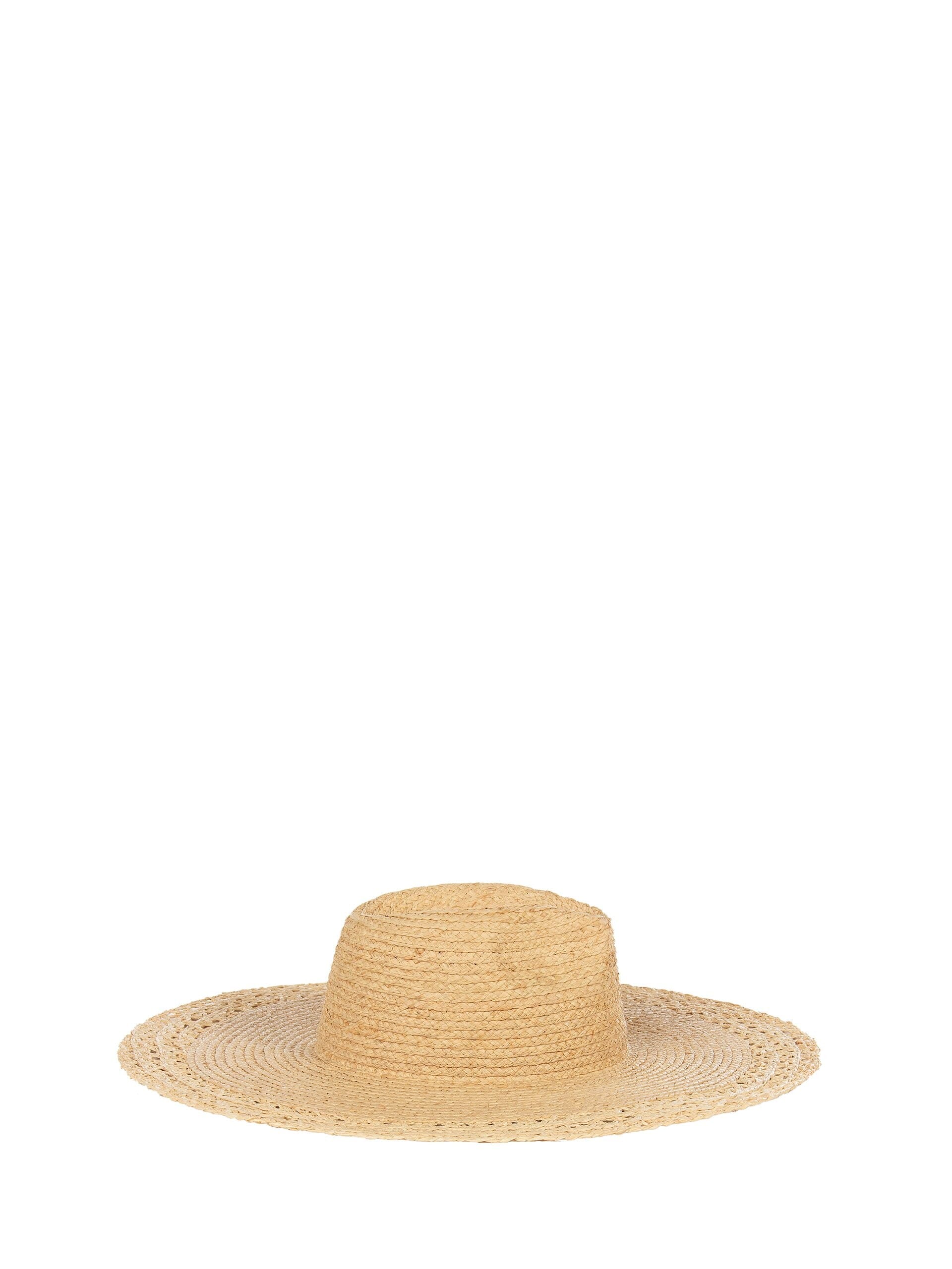 Rinascimento Wide-brimmed Braided Straw Hat with Openwork Border