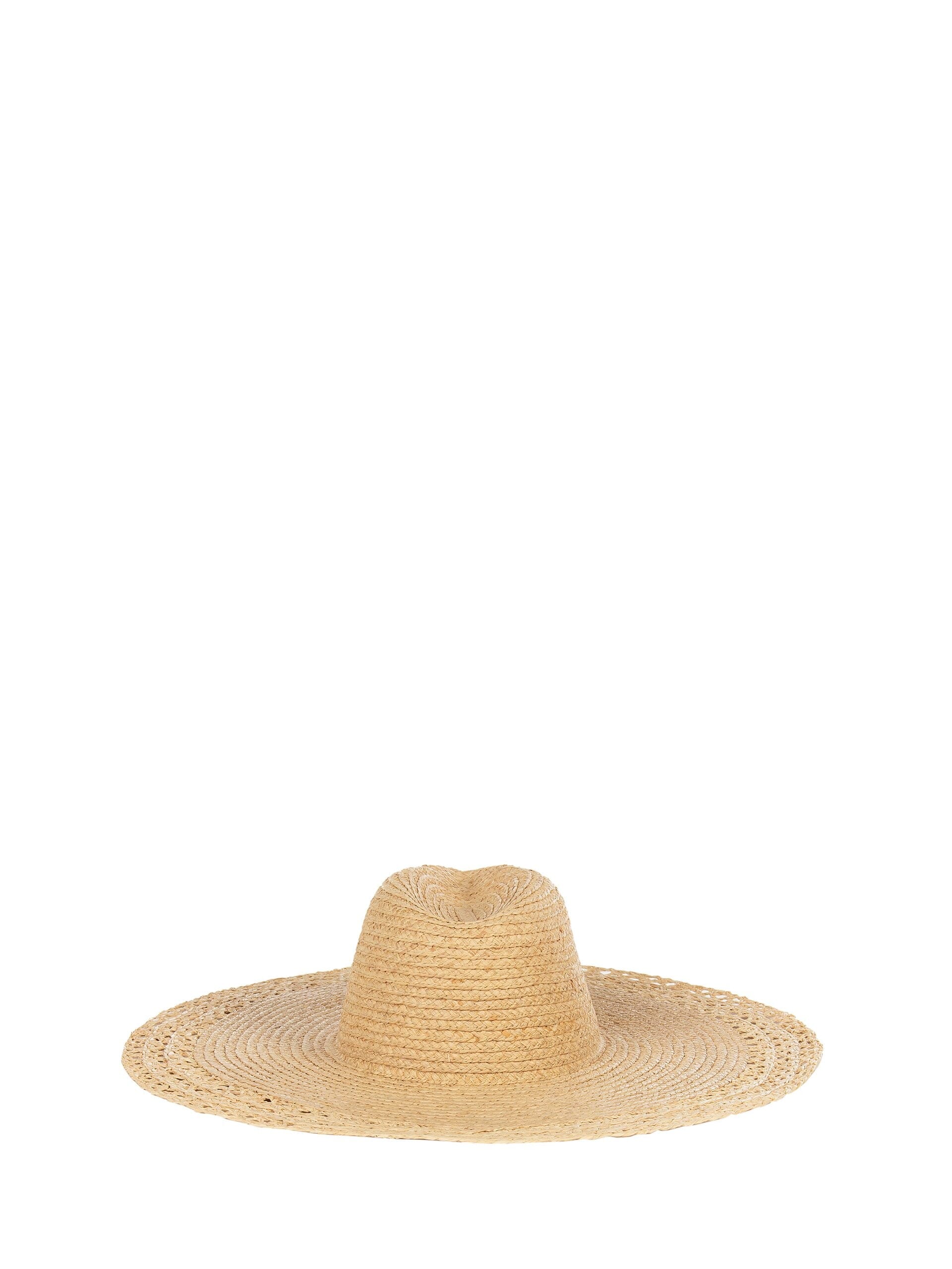 Rinascimento Wide-brimmed Braided Straw Hat with Openwork Border