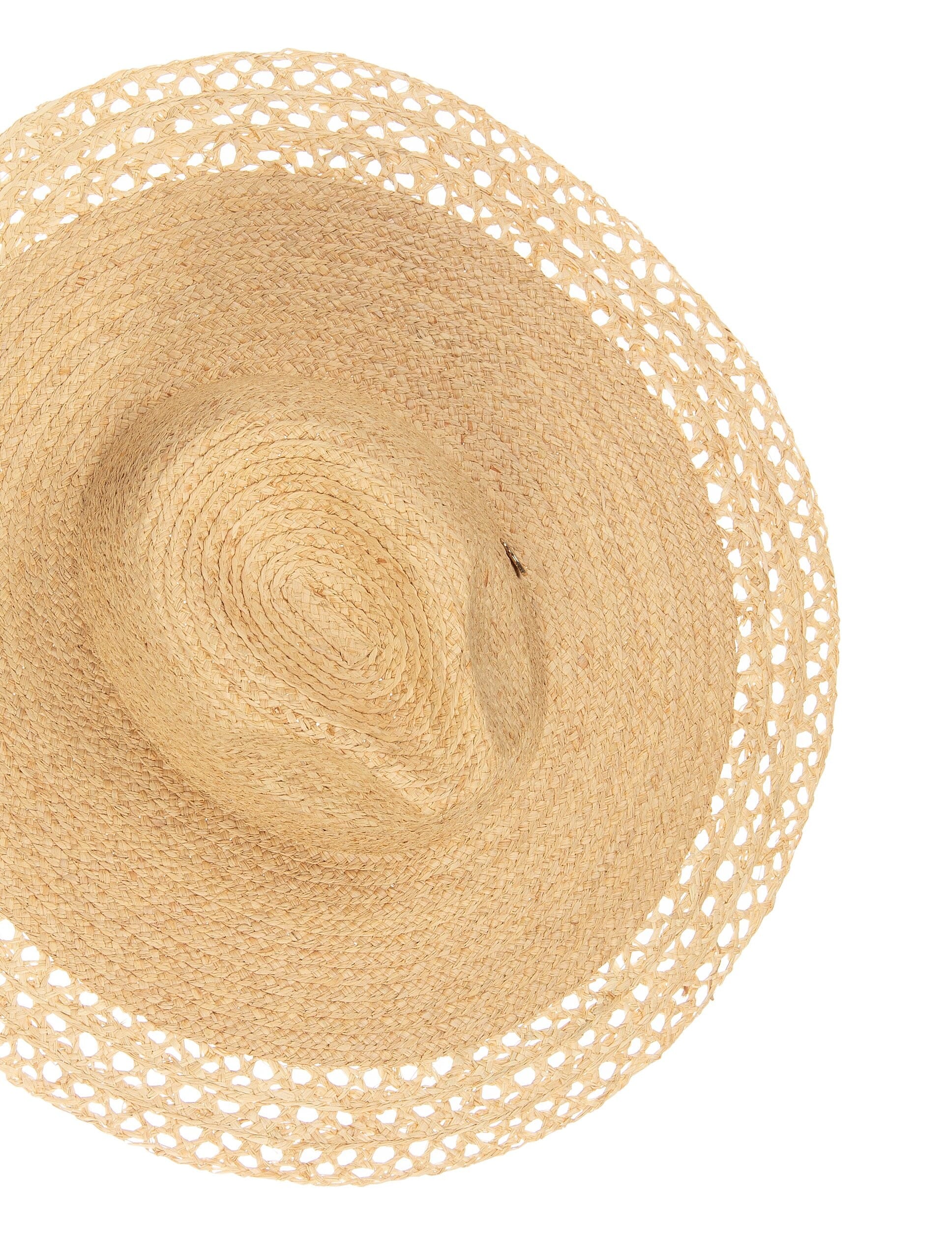 Rinascimento Wide-brimmed Braided Straw Hat with Openwork Border