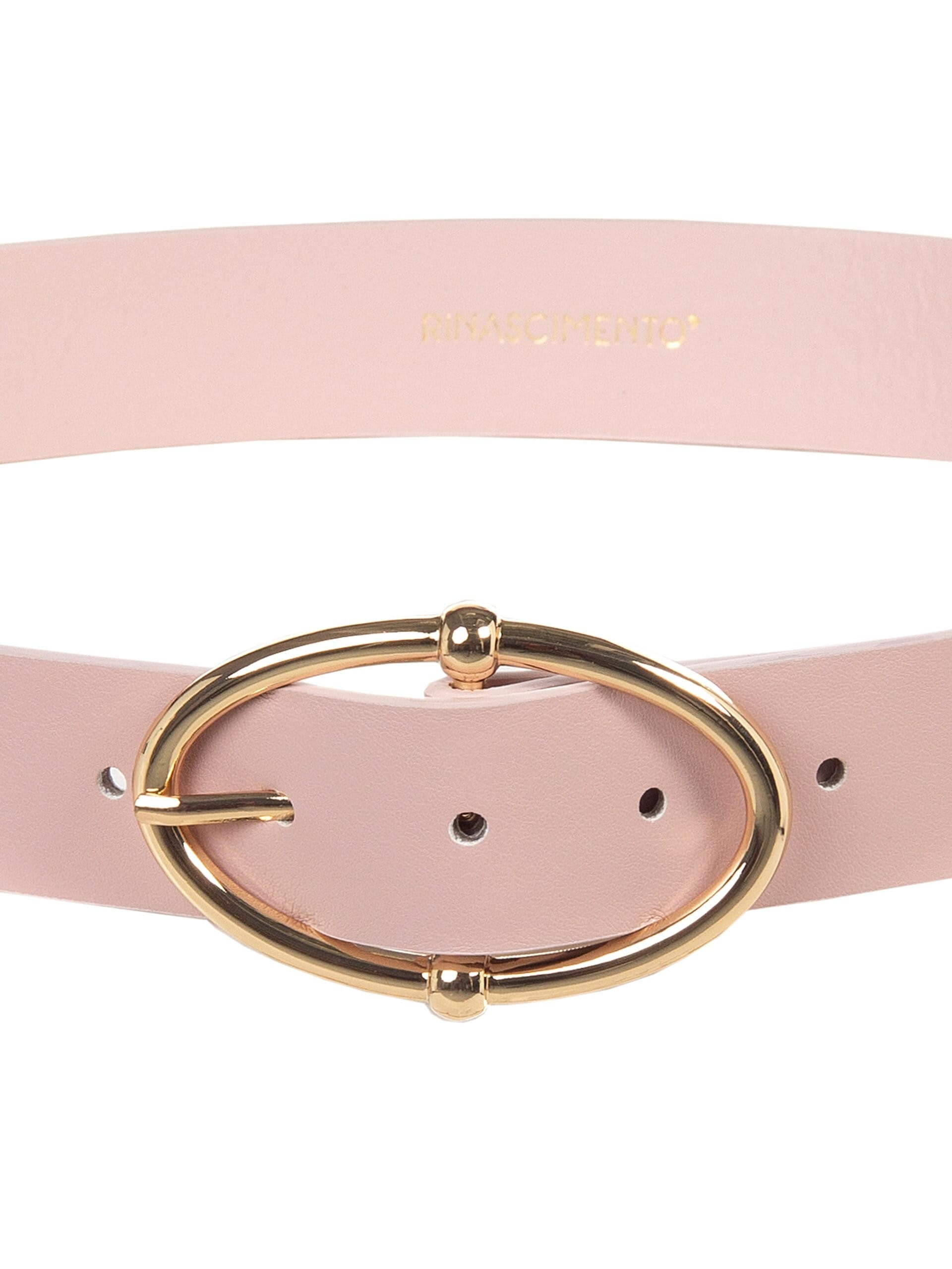 Ceinture fine rigide en similicuir avec boucle ovale Rinascimento