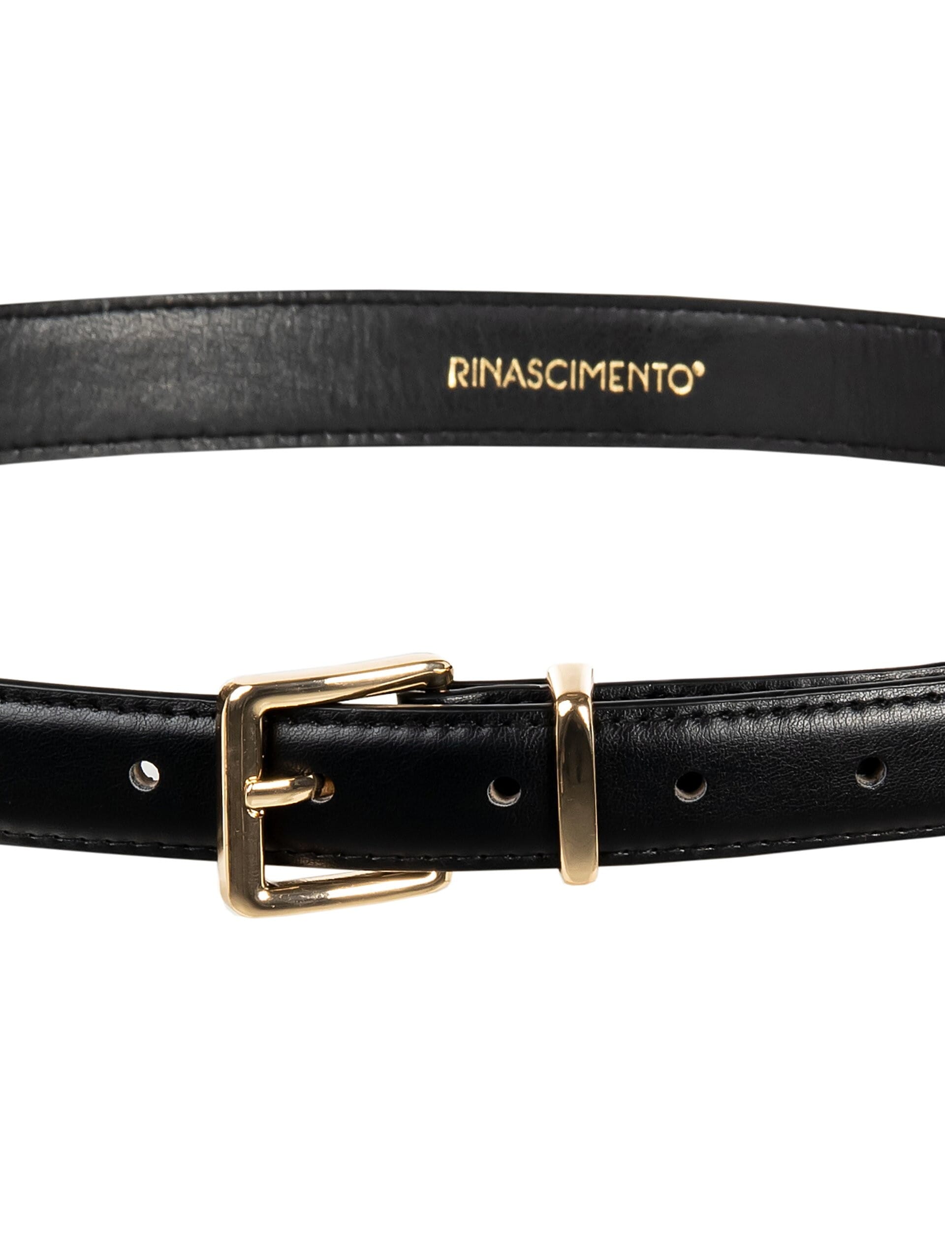 Ceinture fine rigide en similicuir avec boucle carrée Rinascimento