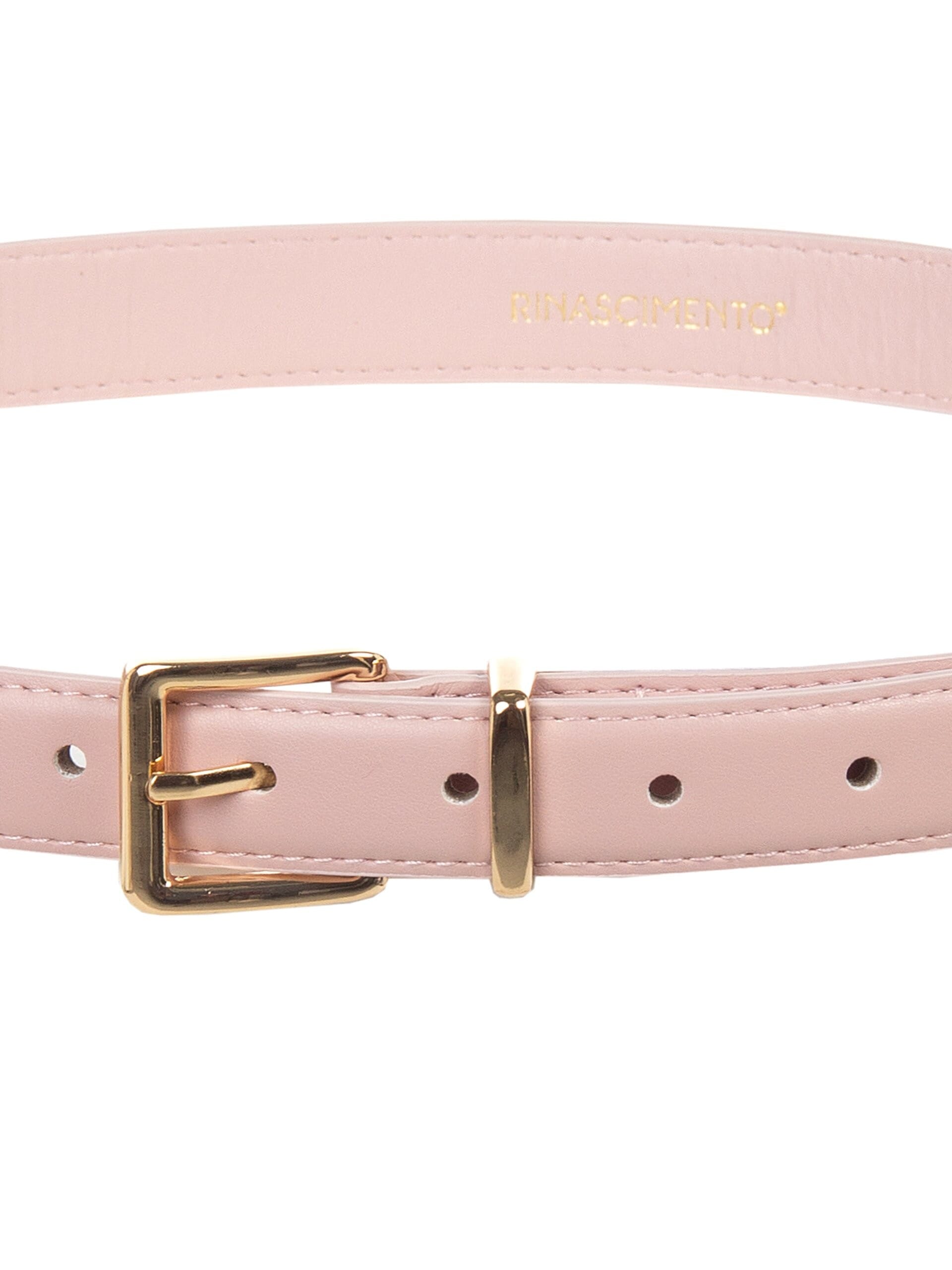 Ceinture fine rigide en similicuir avec boucle carrée Rinascimento