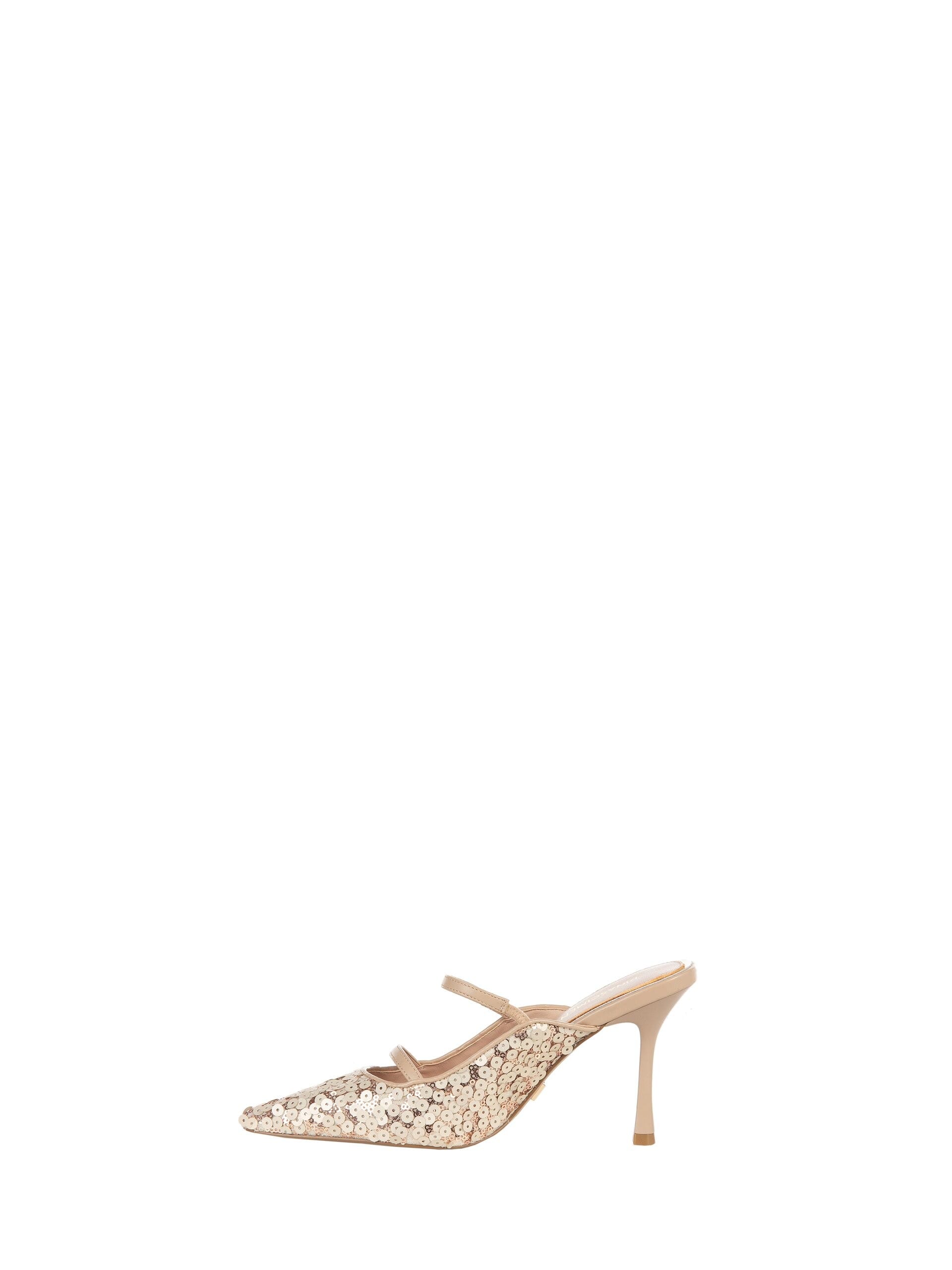 Open Sequined Pumps With Double Strap Rinascimento