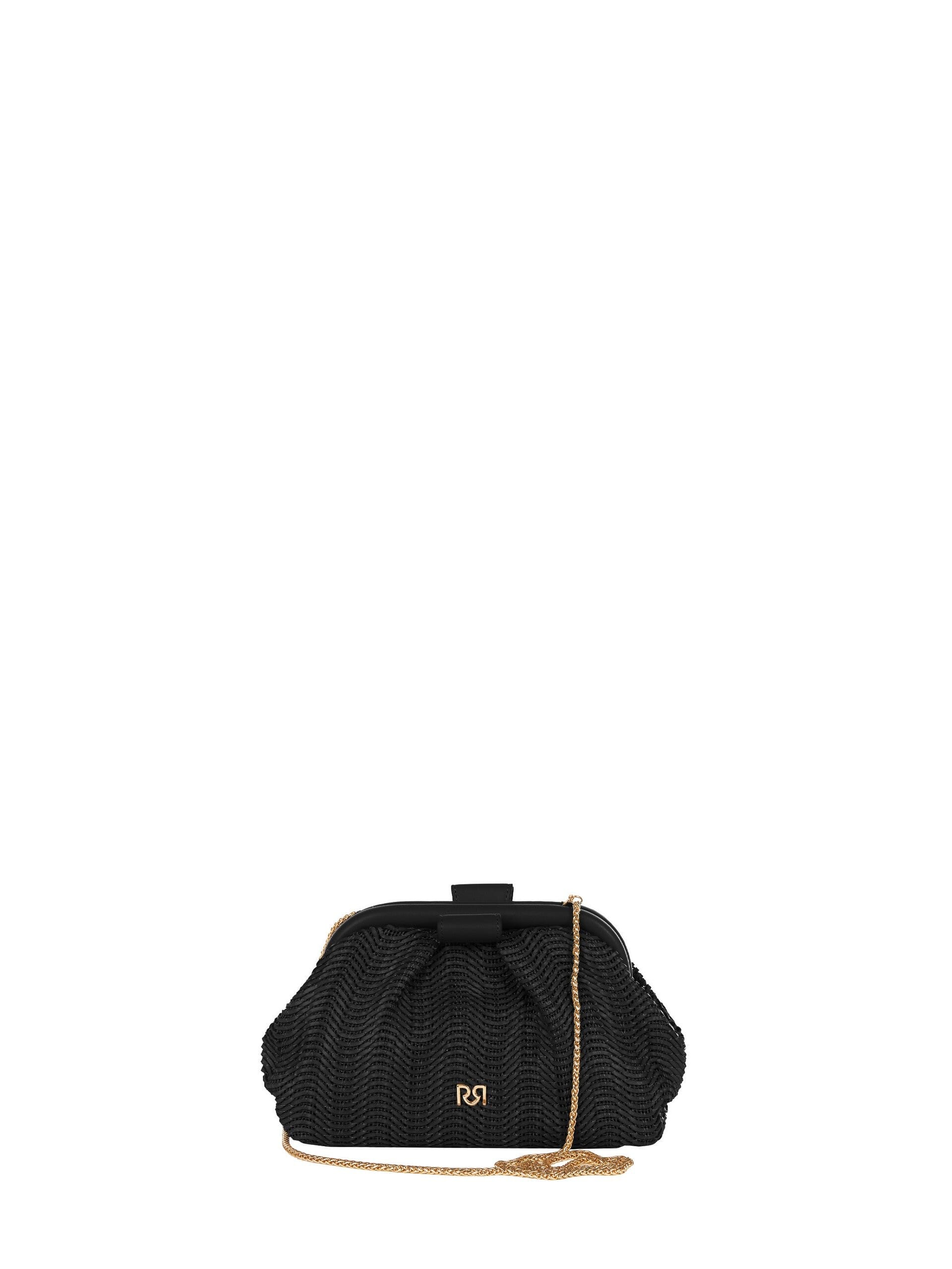 Pochette Intrecciata Effetto Paglia Con Tracolla Catena Removibile Rinascimento