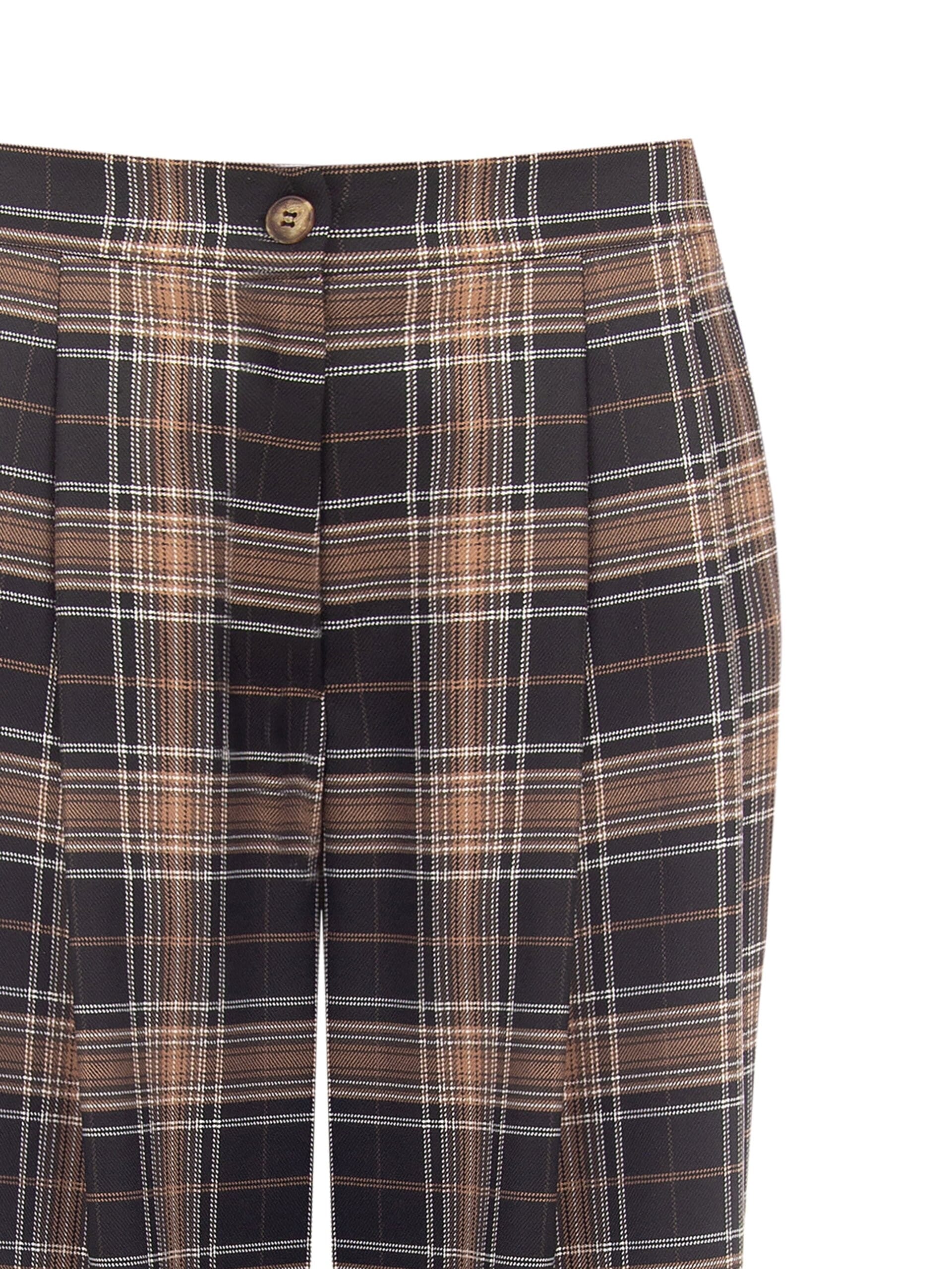 Pantalon droit en tissu polyviscose avec doubles plis et dos élastique