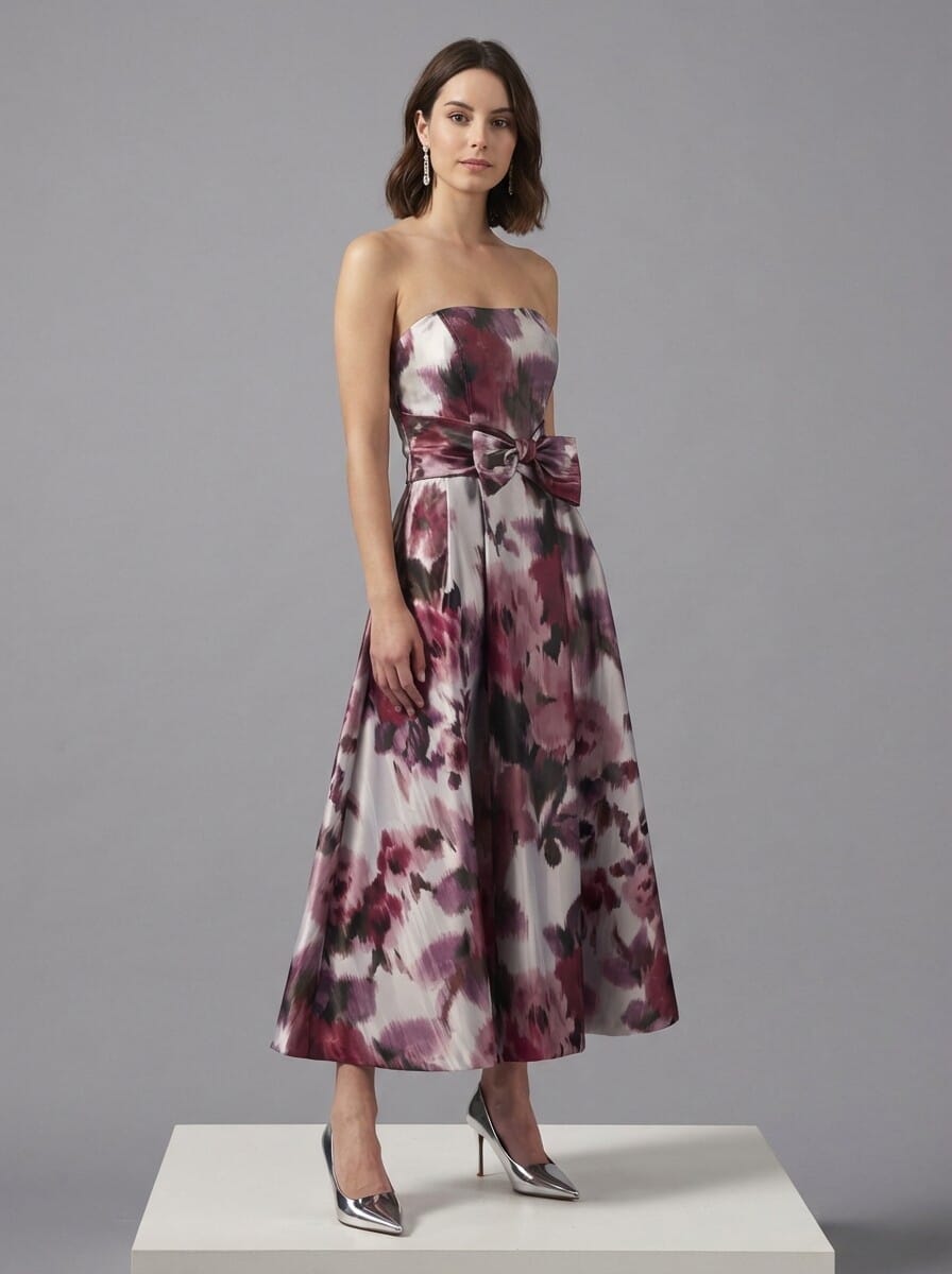 Duchesse Robe midi en satin structuré avec poches Rinascimento