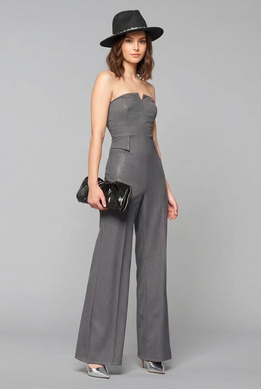 Laminated Fabric Palazzo Suit Rinascimento