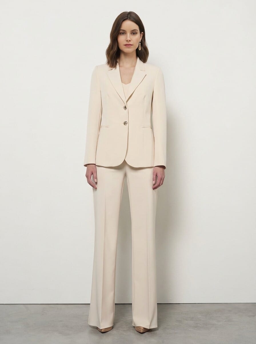 Pantalon palazzo en tissu technique avec fermeture éclair latérale Rinascimento