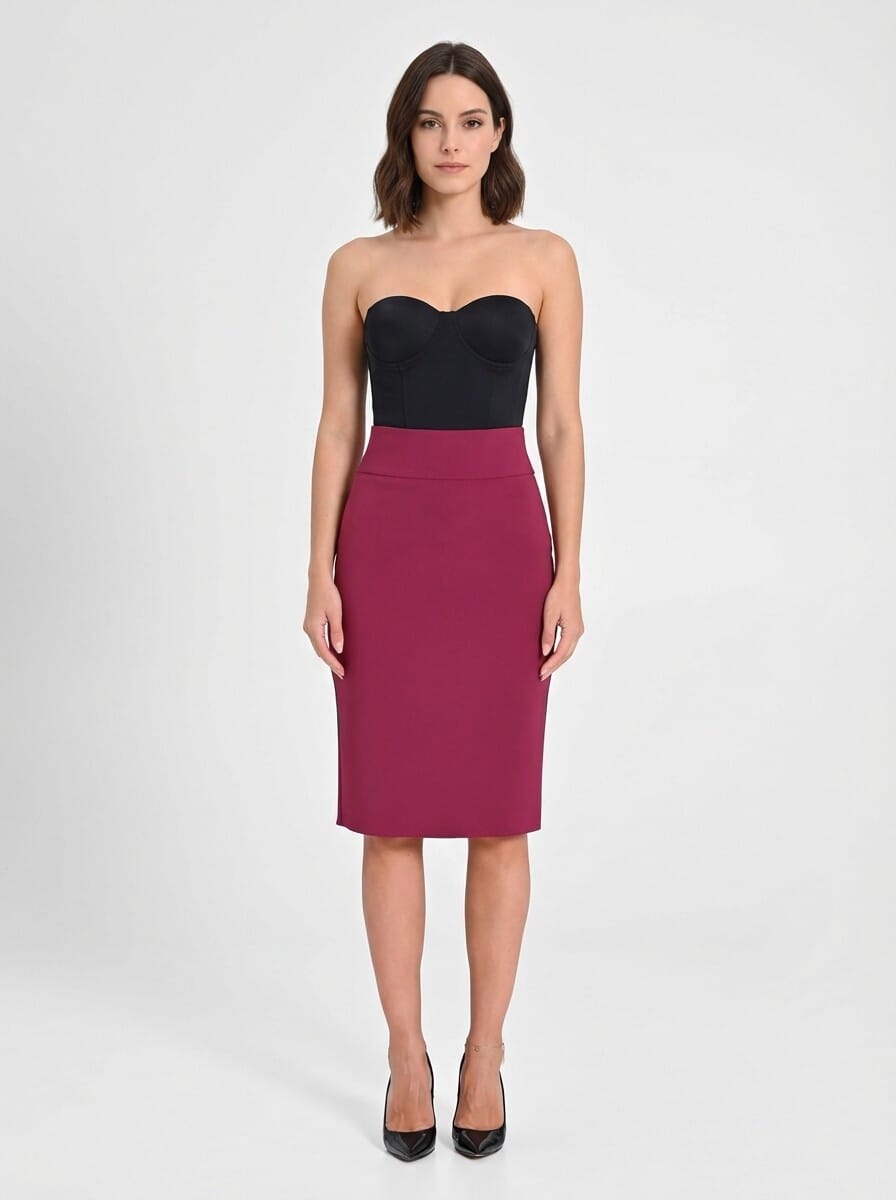 Rinascimento - Jupe crayon midi en tissu technique