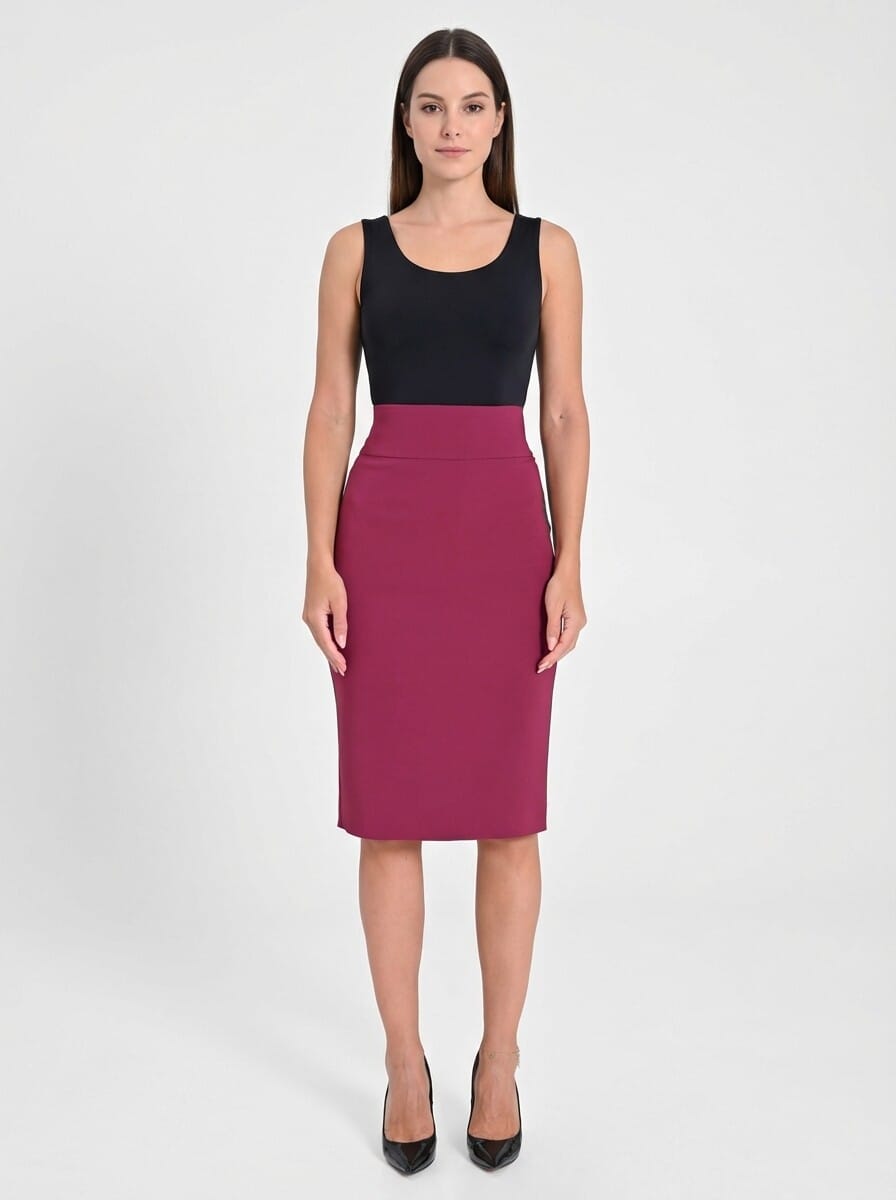 Rinascimento - Jupe crayon midi en tissu technique