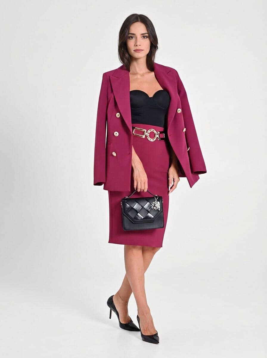 Rinascimento - Jupe crayon midi en tissu technique