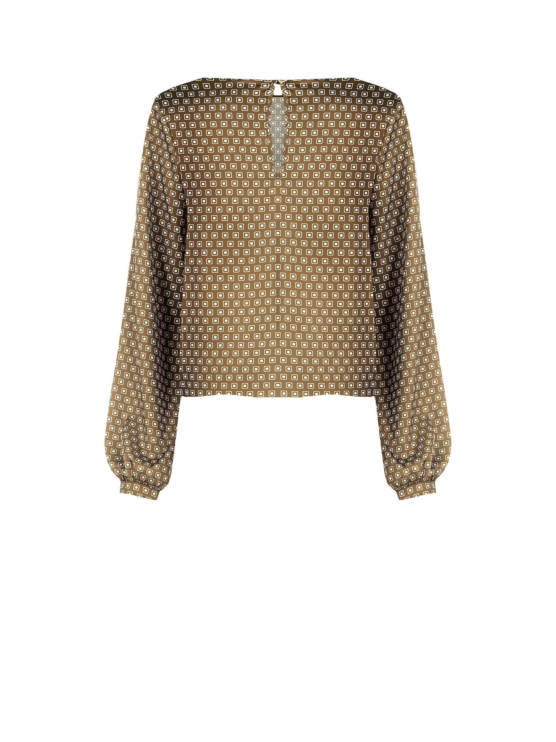 Blusa Ampia In Raso Motivo Geometrico Rinascimento