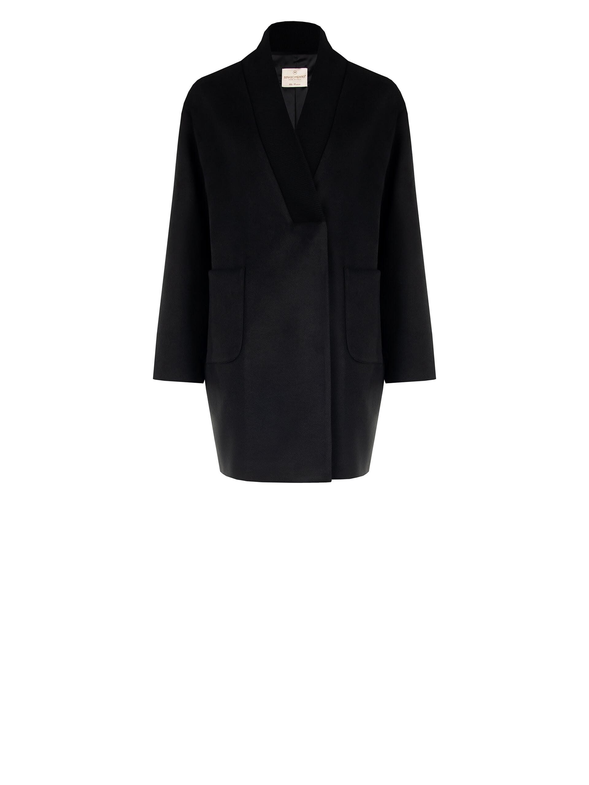 Velour Ovetto Manteau moyen avec encolure en tricot Rinascimento