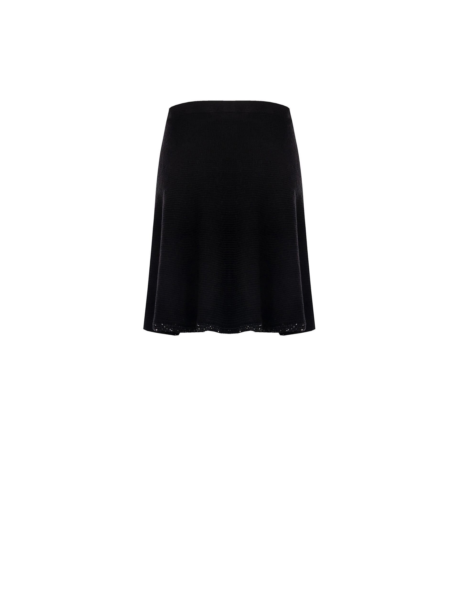 Jupe en tricot tissé avec ourlet orné de strass Rinascimento
