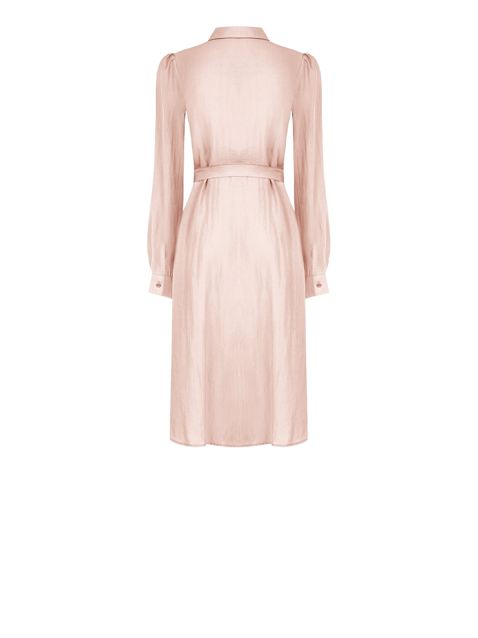 Lightweight Mixed Viscose Chemisier Midi Dress with Coordinated Belt Rinascimento