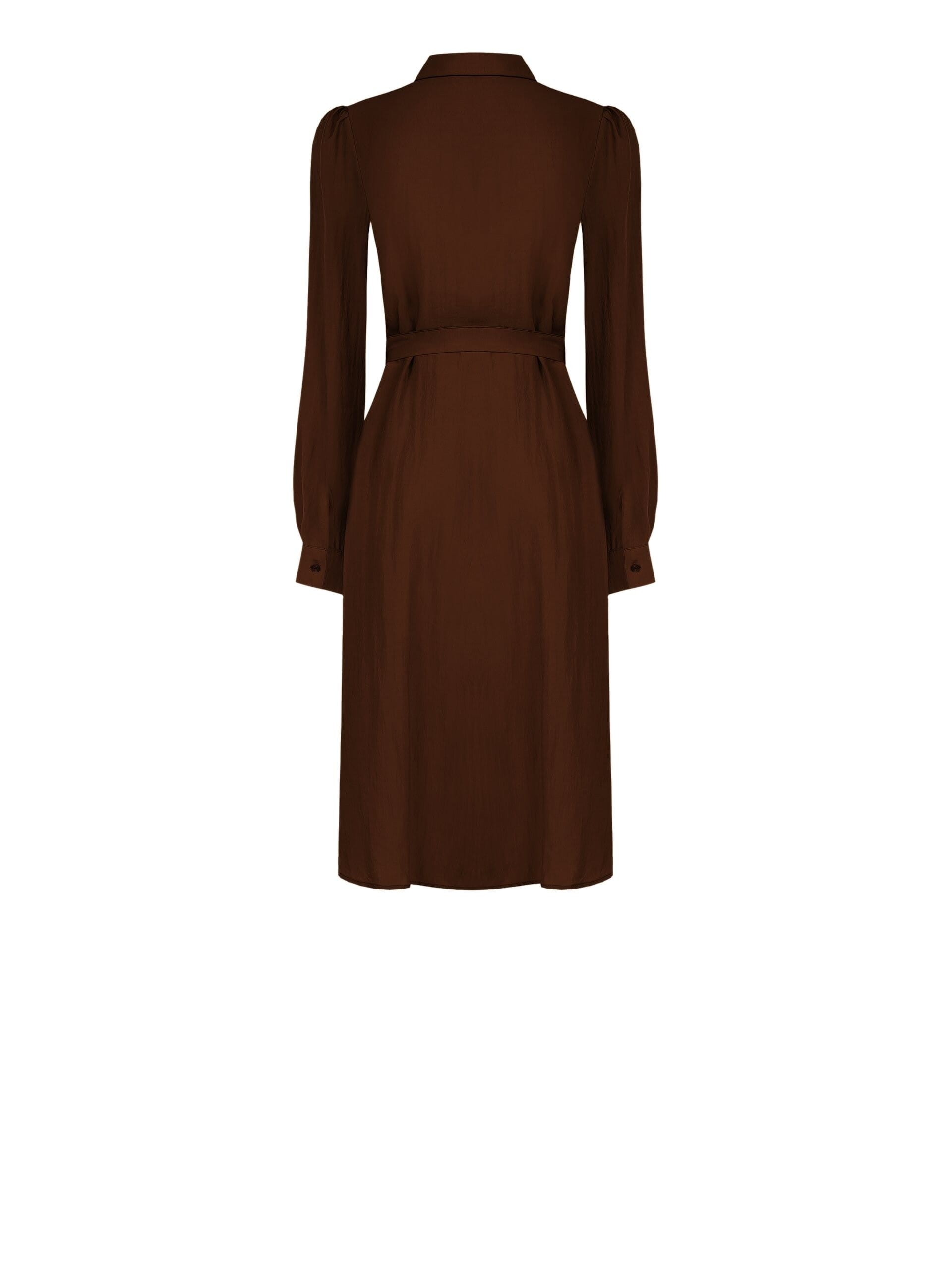 Lightweight Mixed Viscose Chemisier Midi Dress with Coordinated Belt Rinascimento