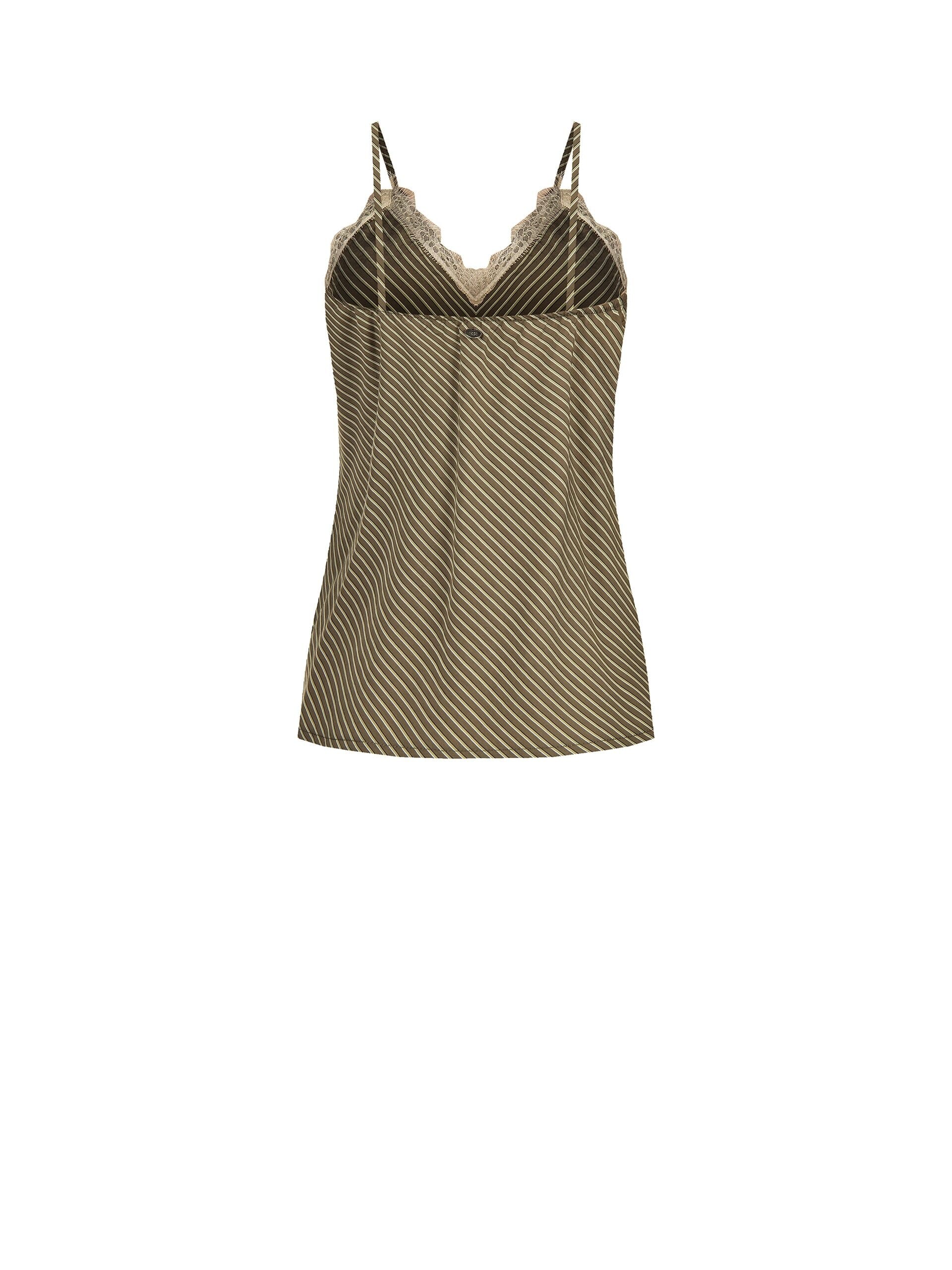 Slim Fit Viscose Blend Top with Lightly Crumpled Effect With Applied Rose And Lace Rinascimento