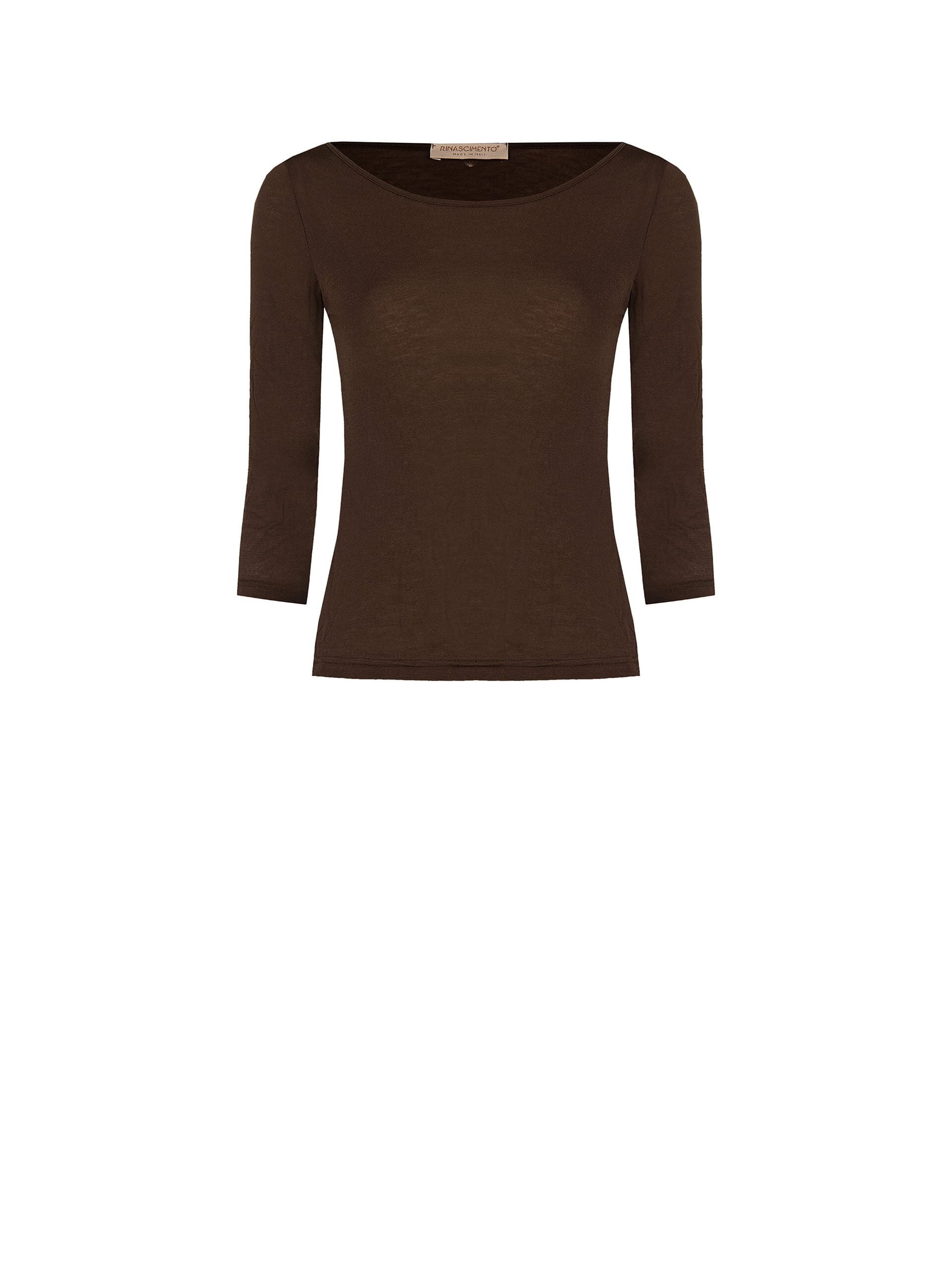 Ultralight Viscose T-Shirt with 3/4 Length Sleeves Rinascimento