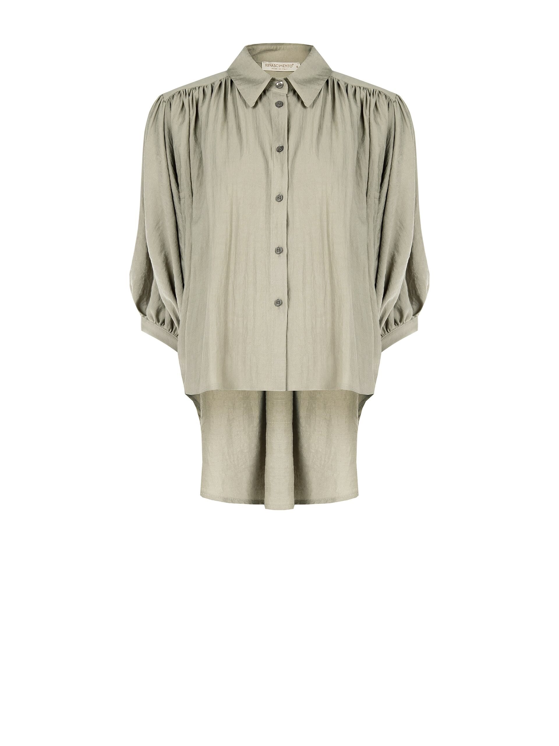 Camicia Ampia In Tessuto Leggero Misto Viscosa Con Maniche A Pipistrello Rinascimento