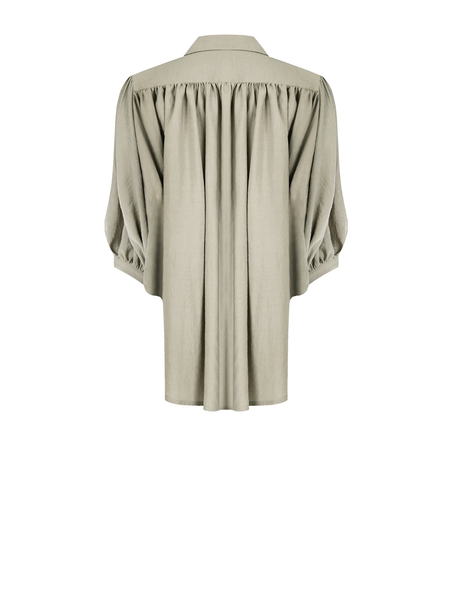 Camicia Ampia In Tessuto Leggero Misto Viscosa Con Maniche A Pipistrello Rinascimento