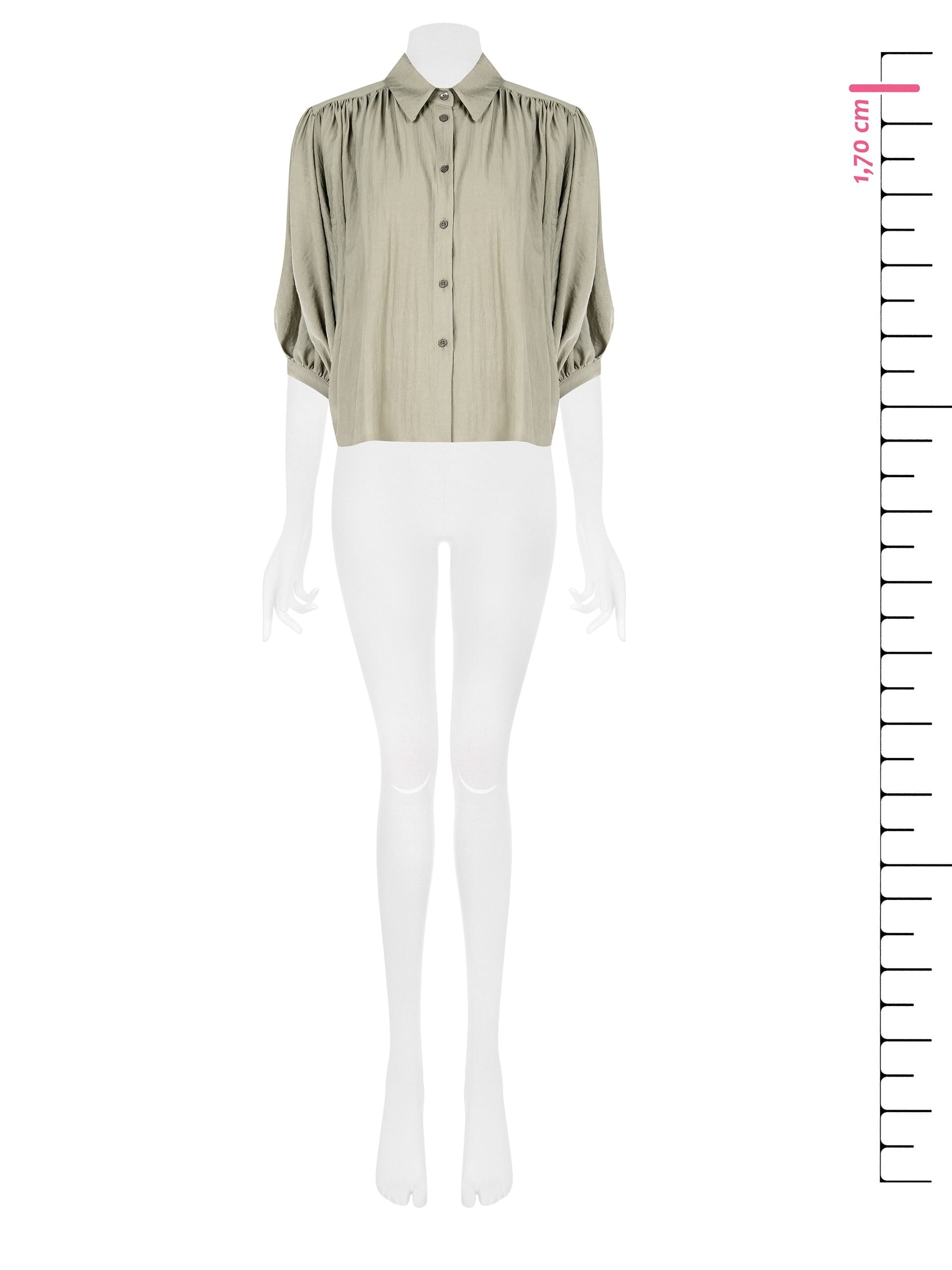 Camicia Ampia In Tessuto Leggero Misto Viscosa Con Maniche A Pipistrello Rinascimento