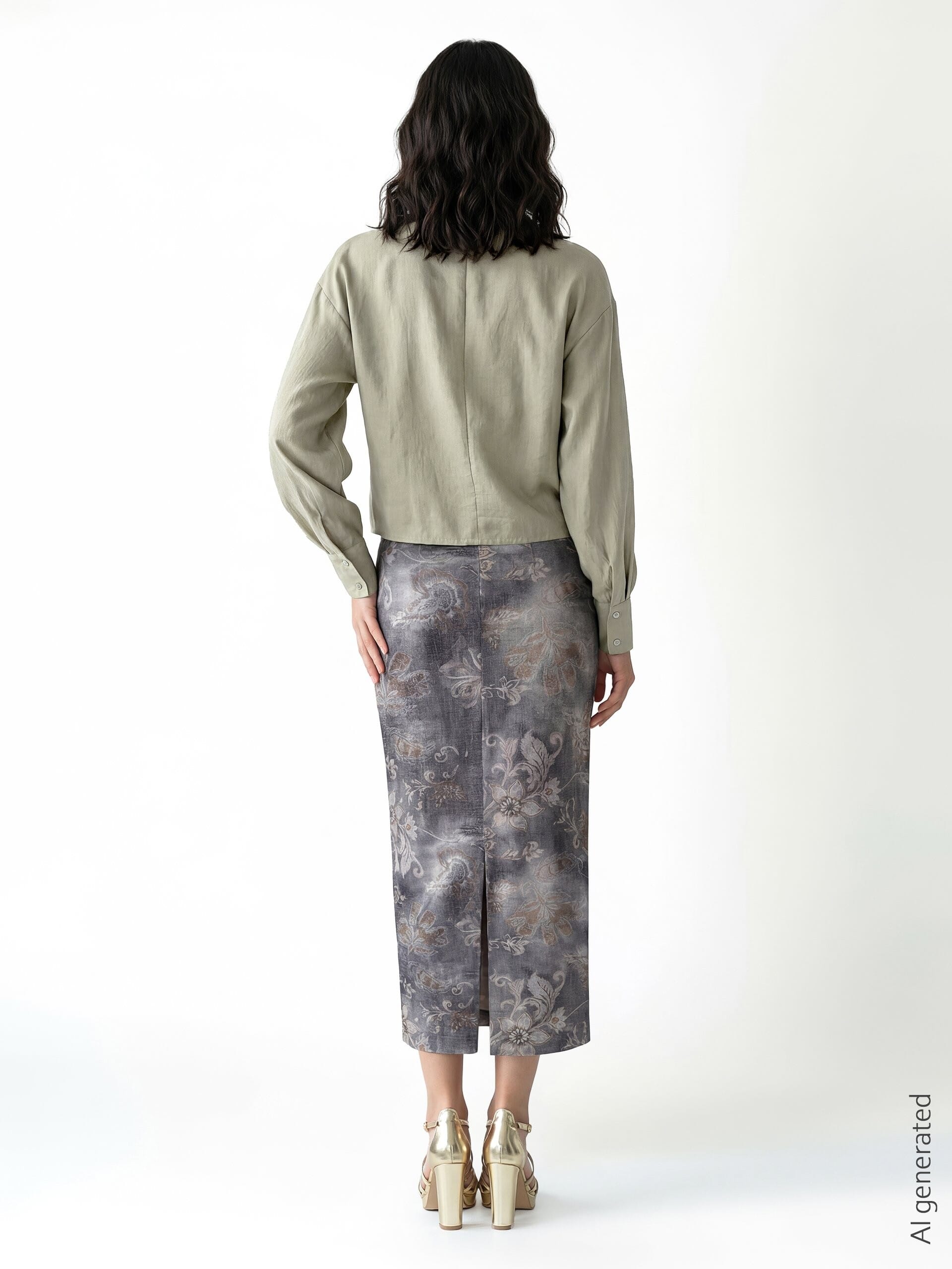 Lightweight Viscose Blend Front Balloon Shirt With V-Neck Rinascimento