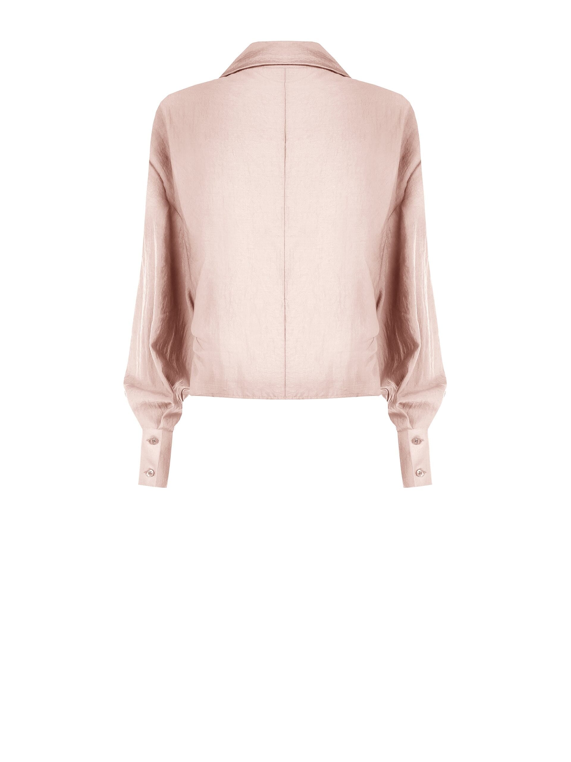 Lightweight Viscose Blend Front Balloon Shirt With V-Neck Rinascimento