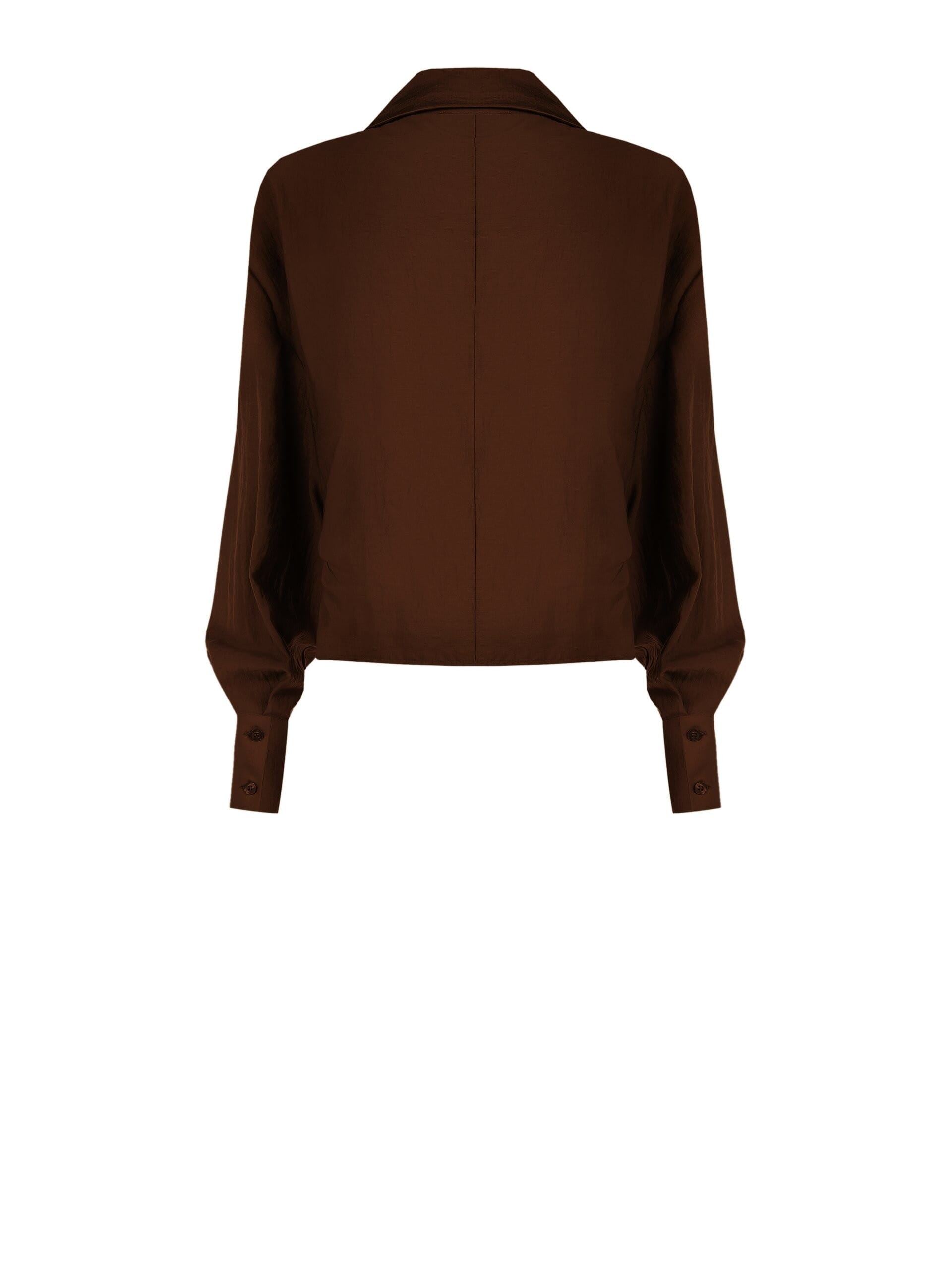 Lightweight Viscose Blend Front Balloon Shirt With V-Neck Rinascimento