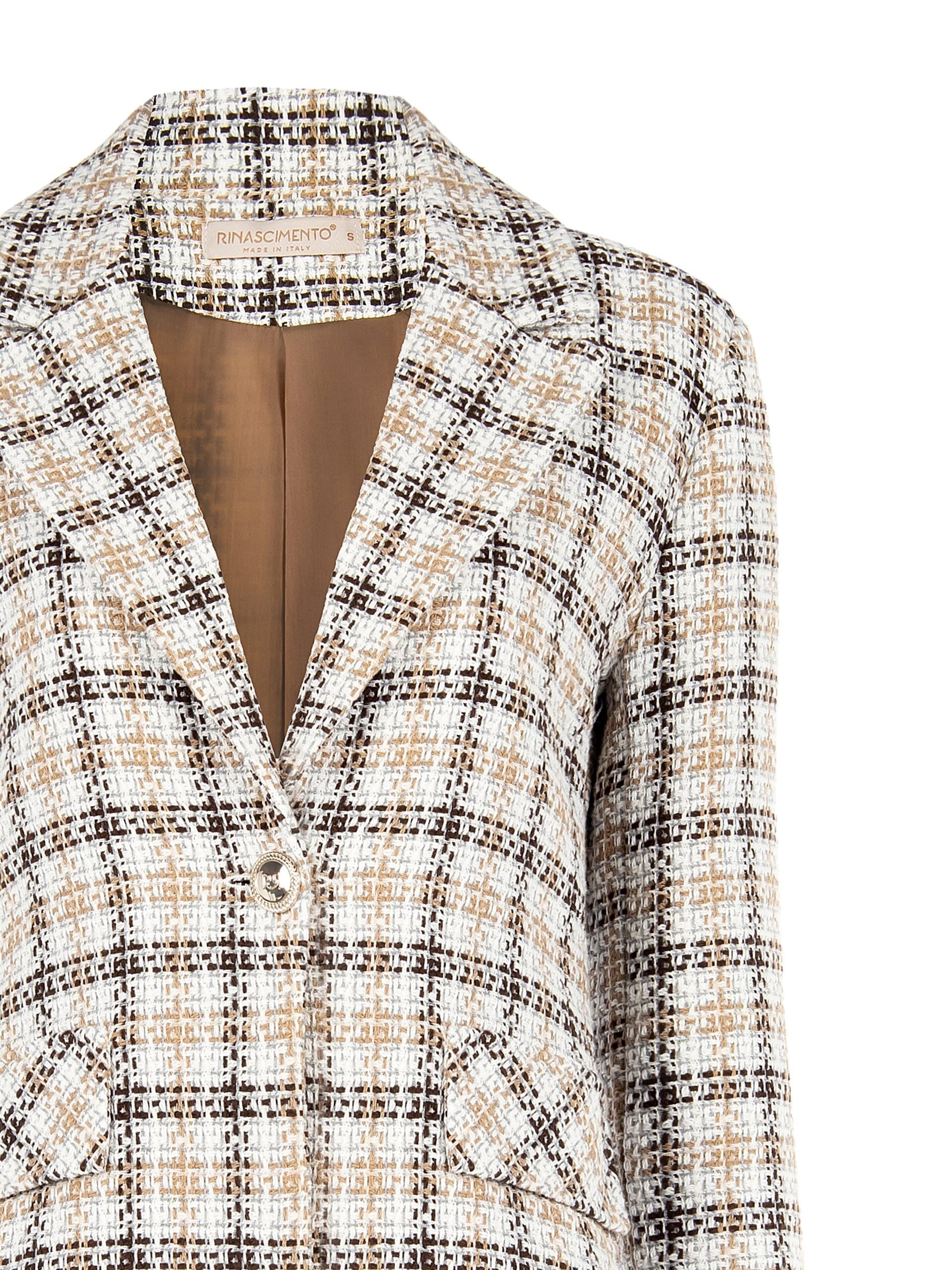 Tweed Jacket With Logo Button Rr Rinascimento