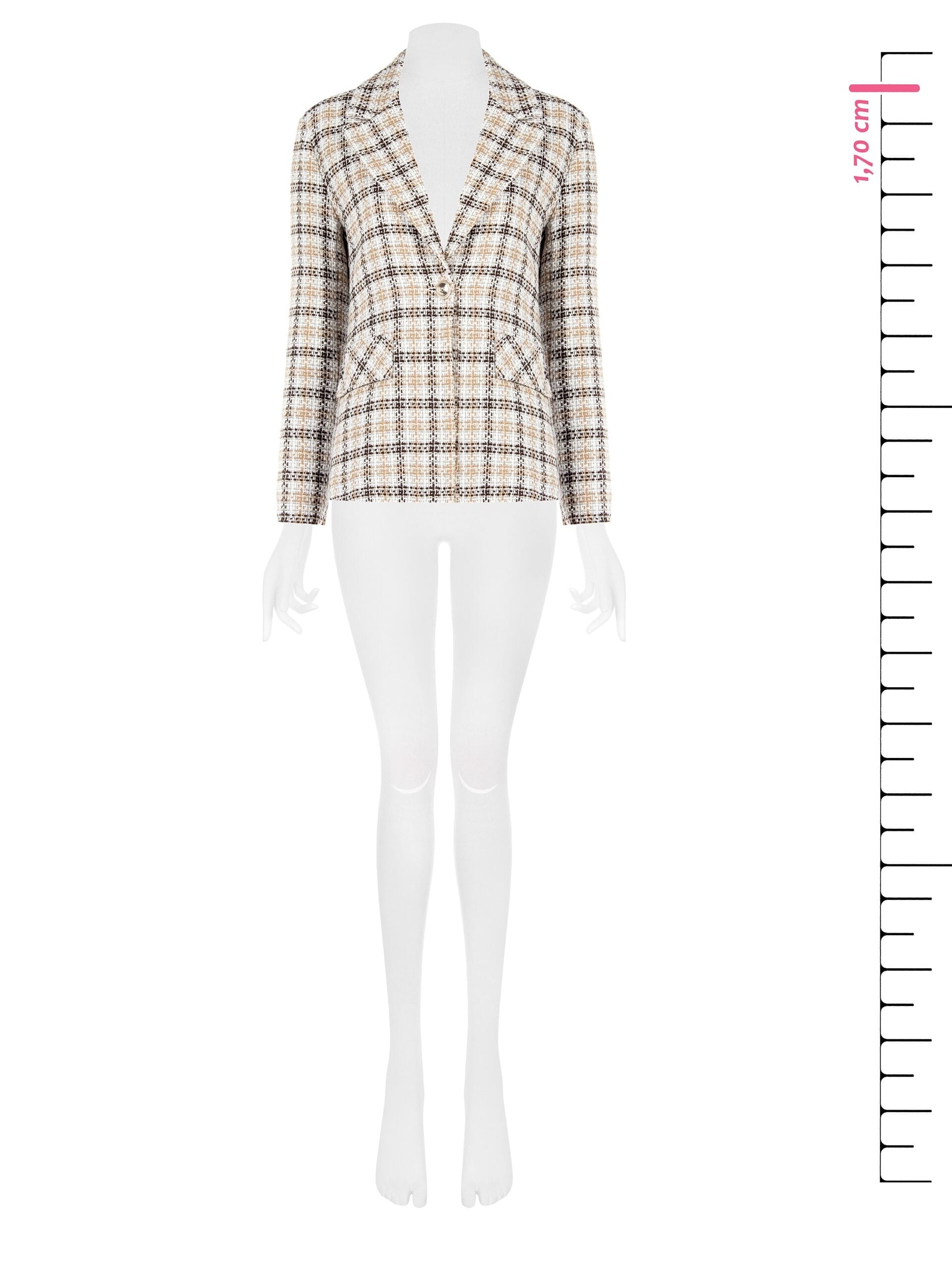 Tweed Jacket With Logo Button Rr Rinascimento