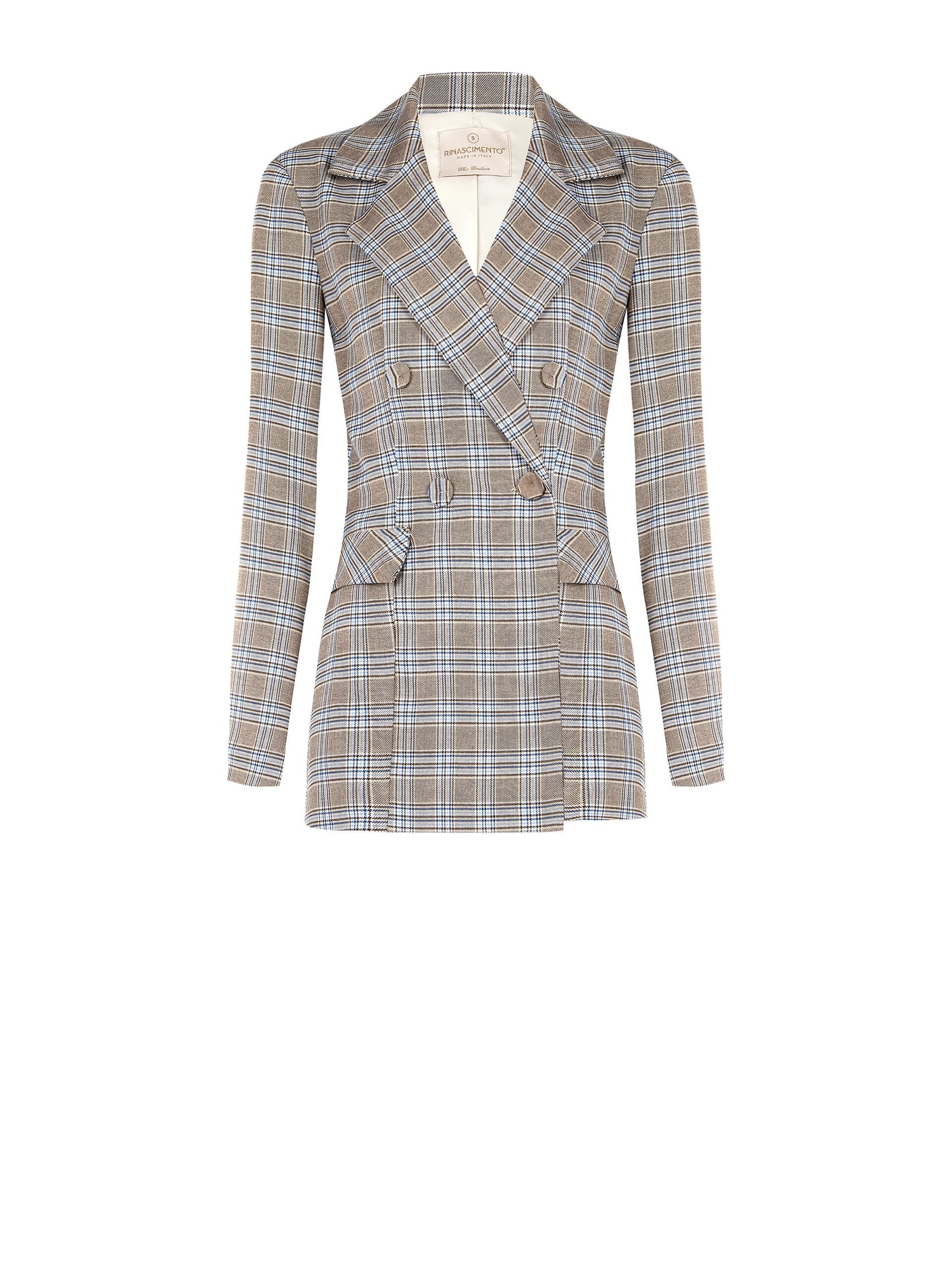 Rinascimento Prince of Wales Long Cut Blazer Jacket