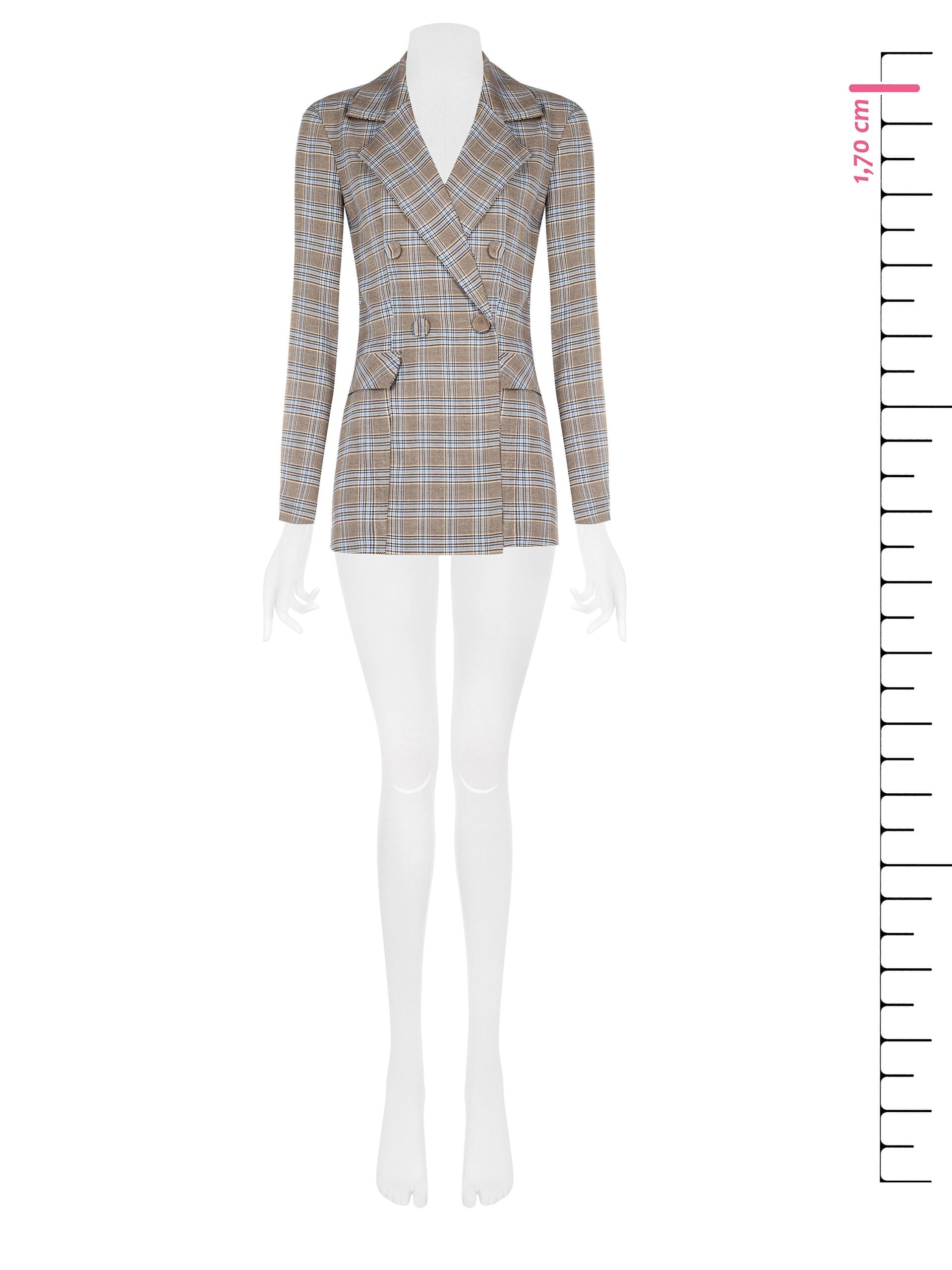 Rinascimento Prince of Wales Long Cut Blazer Jacket