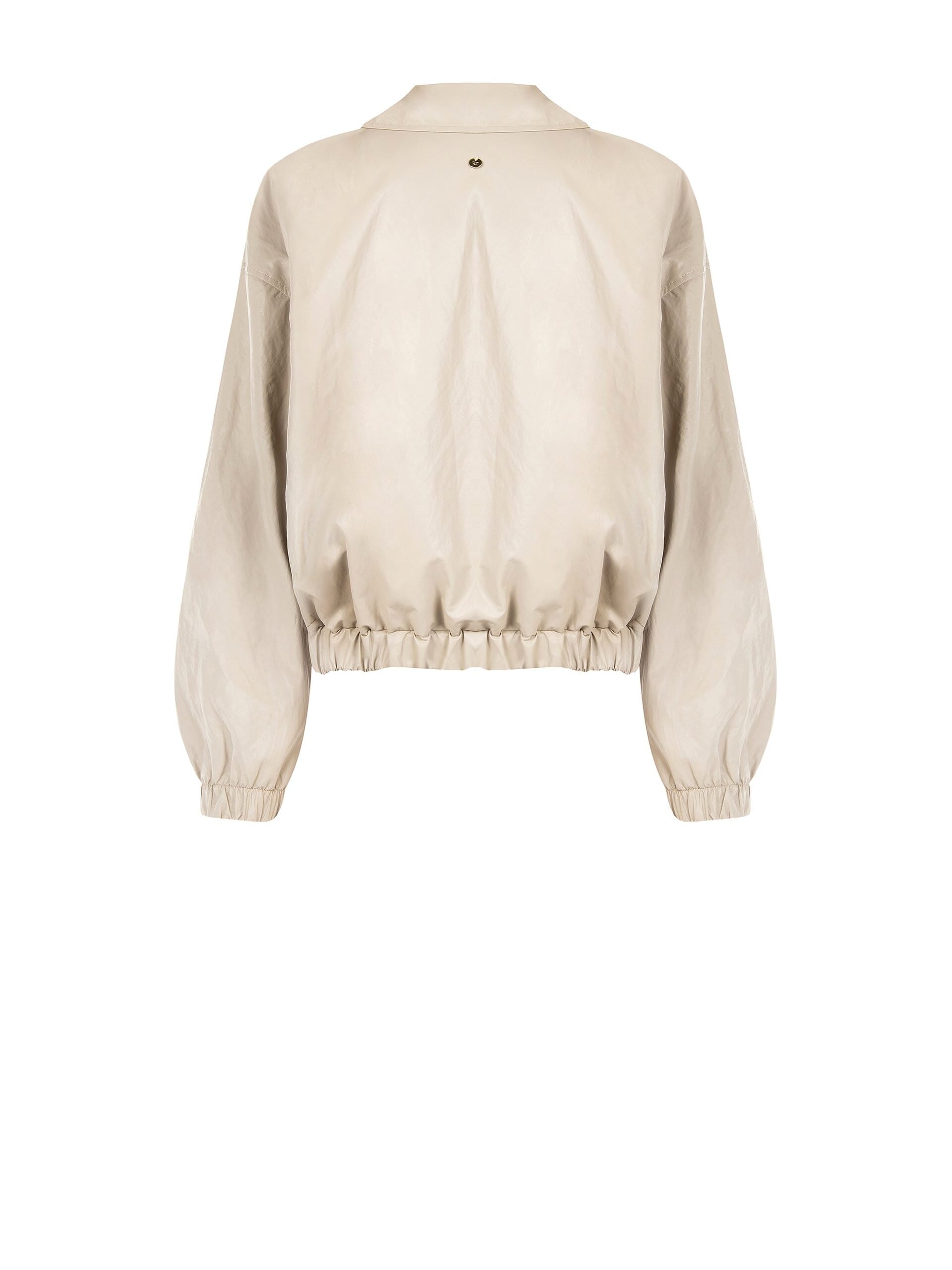 Lightly Crumpled Leatherette Bomber Jacket Rinascimento