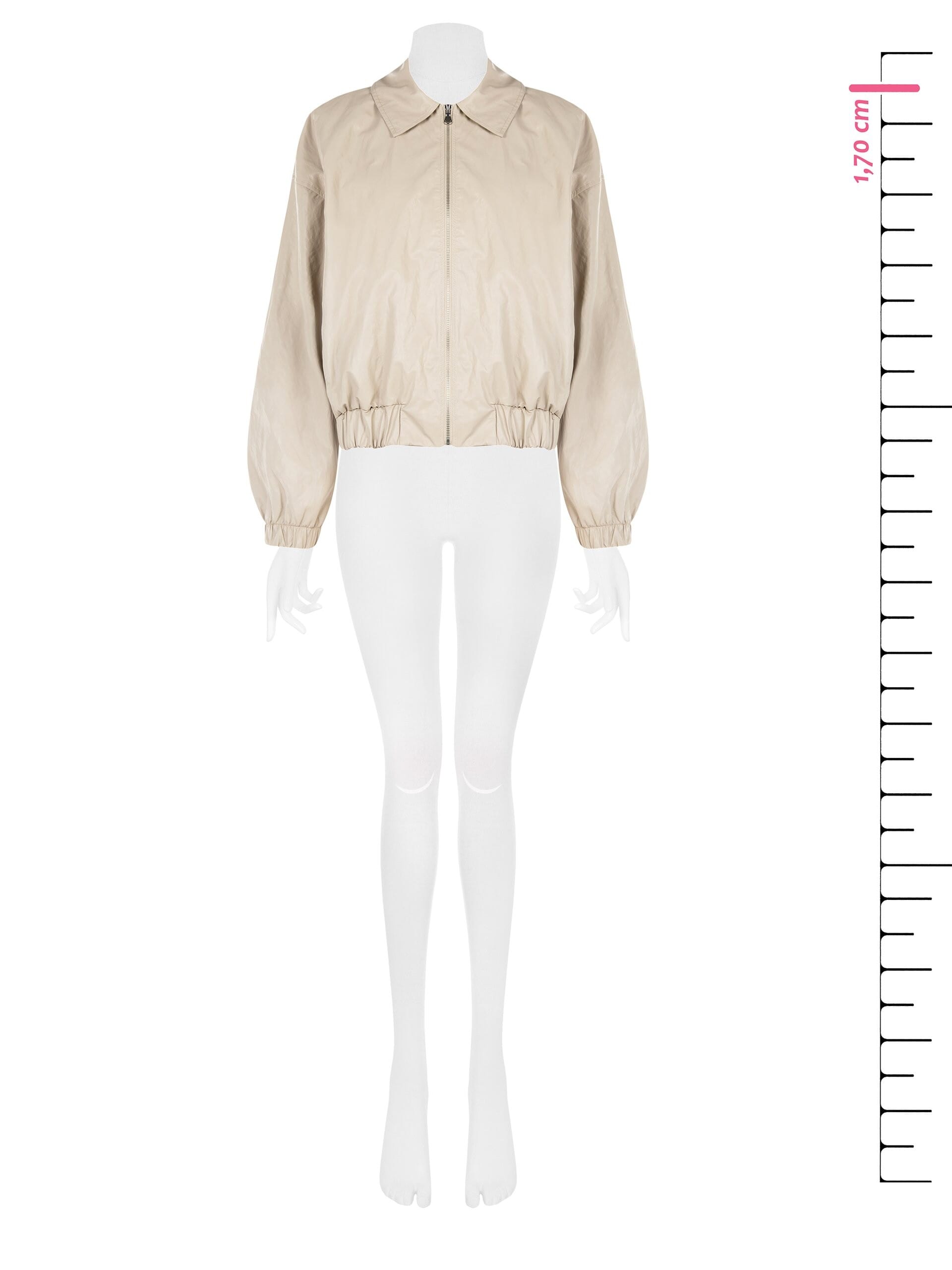 Lightly Crumpled Leatherette Bomber Jacket Rinascimento